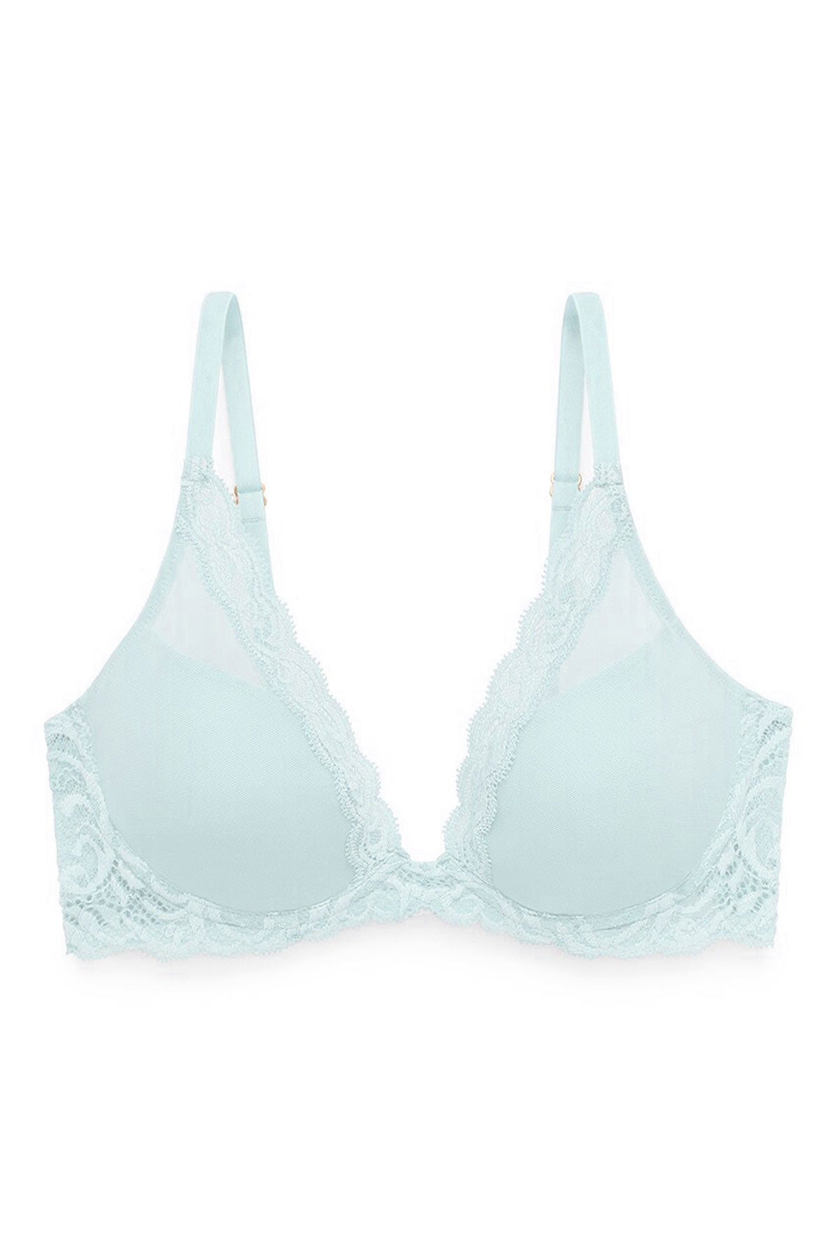 Feathers Plunge T-Shirt Bra - Whipped Mint Lace/Mint Glass