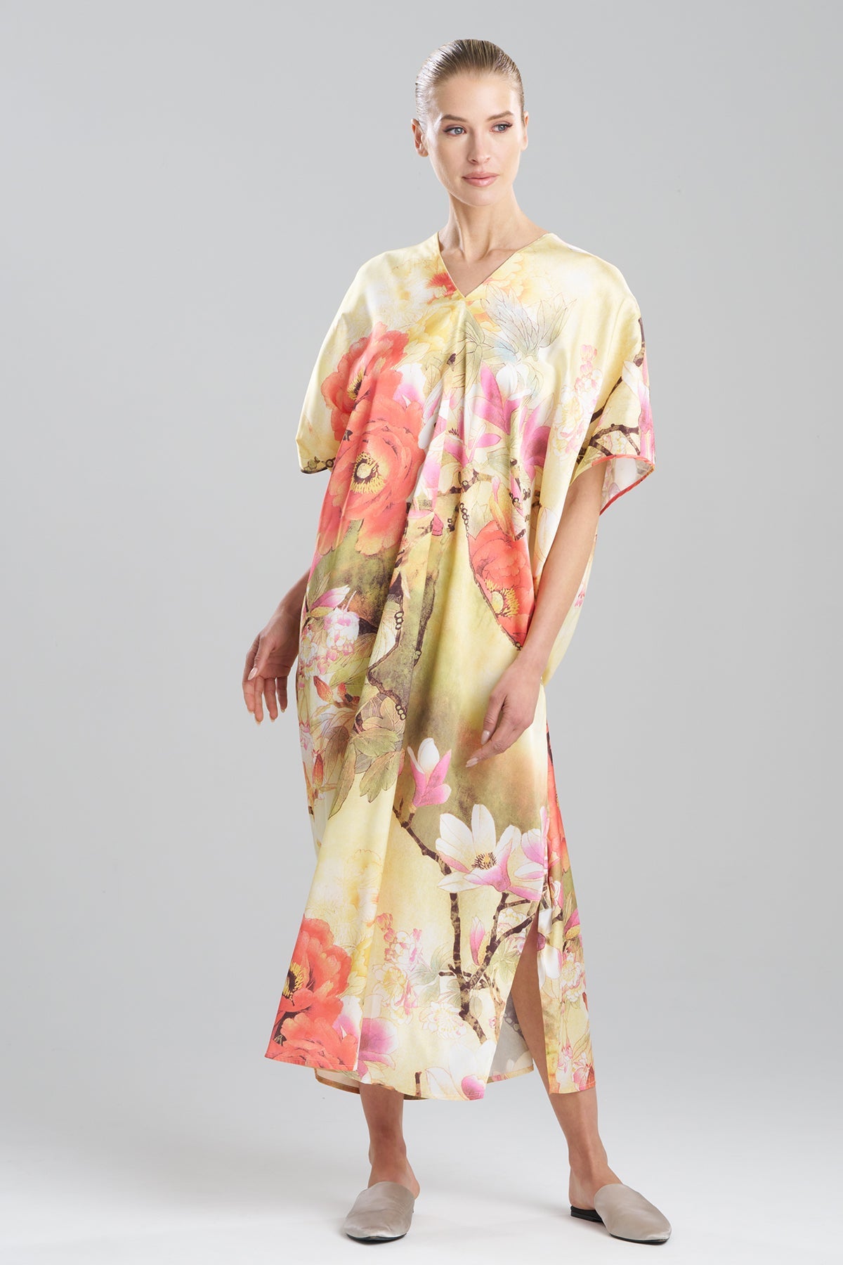 Floral Garden V-Neck Caftan