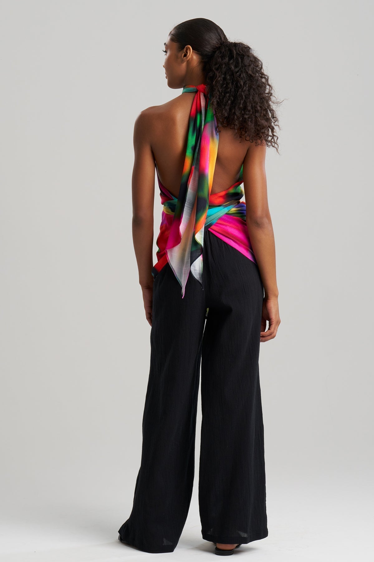 Floral Mirage Printed Rayon Scarf Top