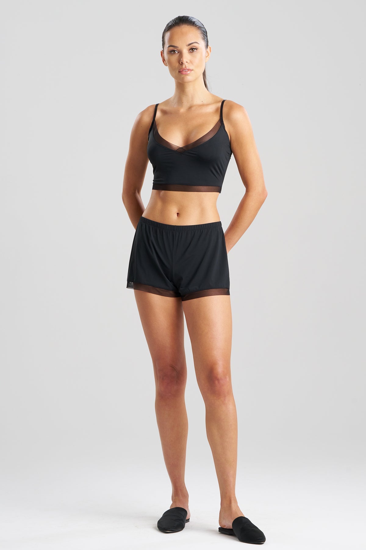Illusion Cropped Cami - black