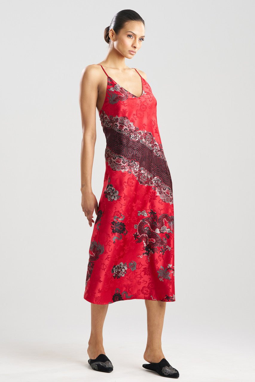 Imperial Dragon Jacquard Slip Dress