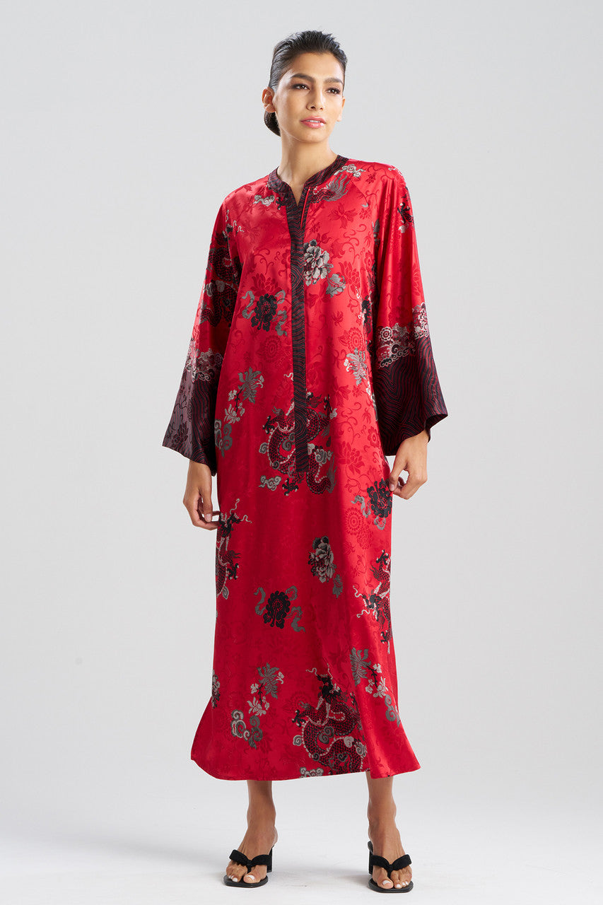 Imperial Dragon Jacquard Zip Caftan