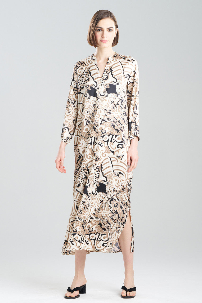 Kaleidoscope Satin Zip Caftan