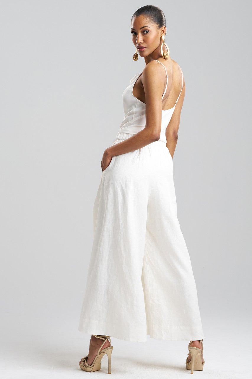 Couture Luxe Linen Palazzo Ankle Pants