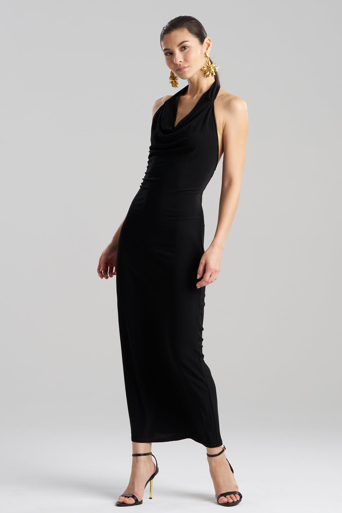 Matte Jersey Halter Maxi Dress