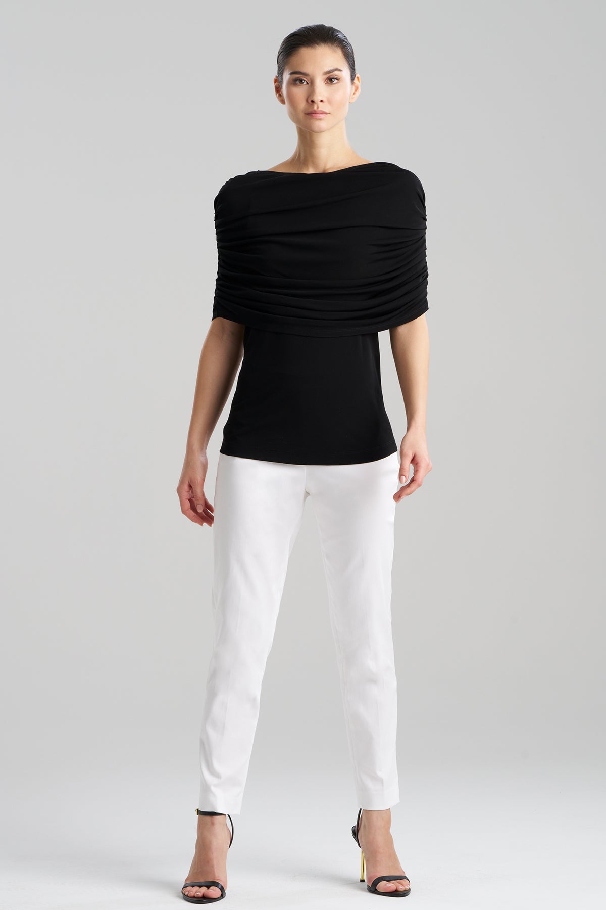 Matte Jersey Rouched Shoulder Top