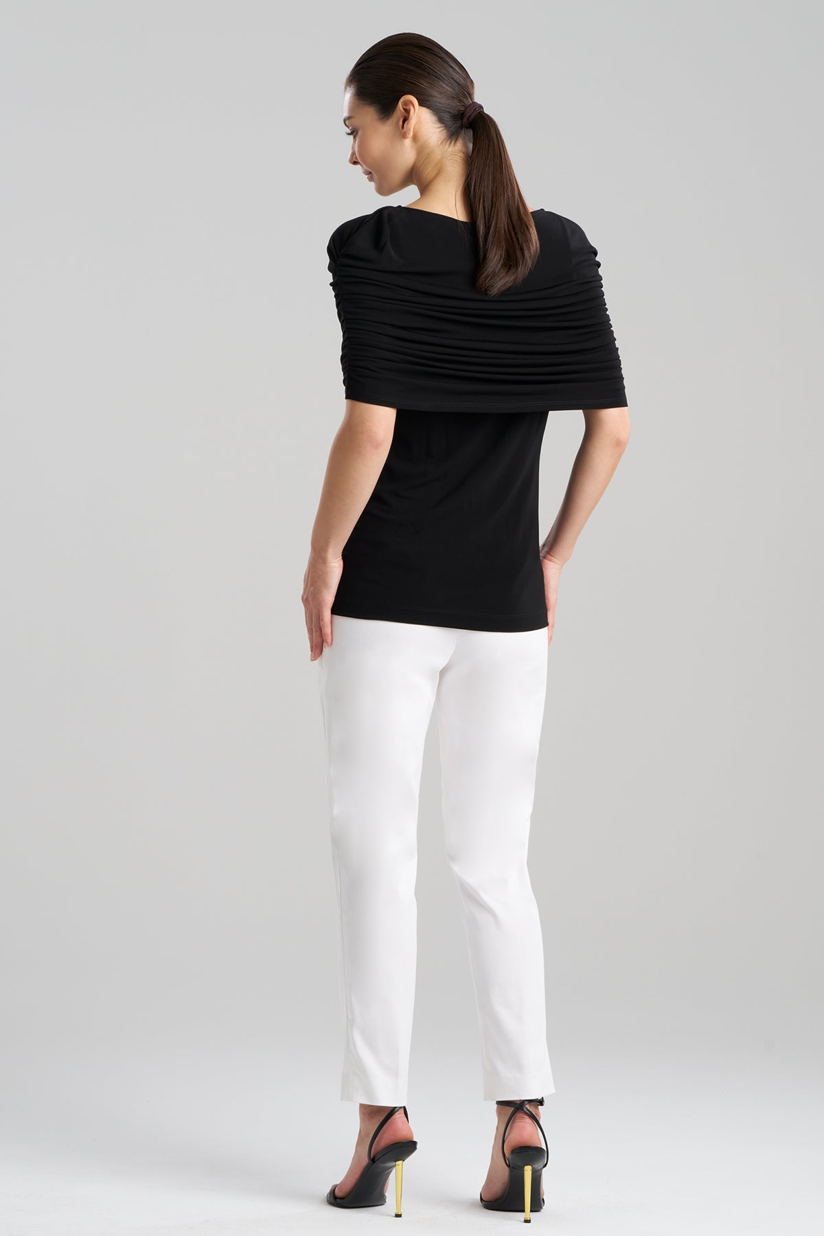 Matte Jersey Rouched Shoulder Top