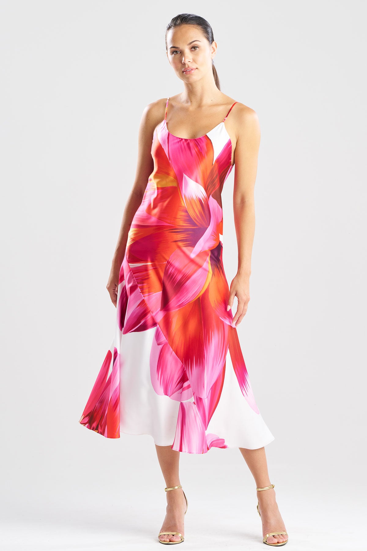 Palau Printed Charmeuse Slip Dress