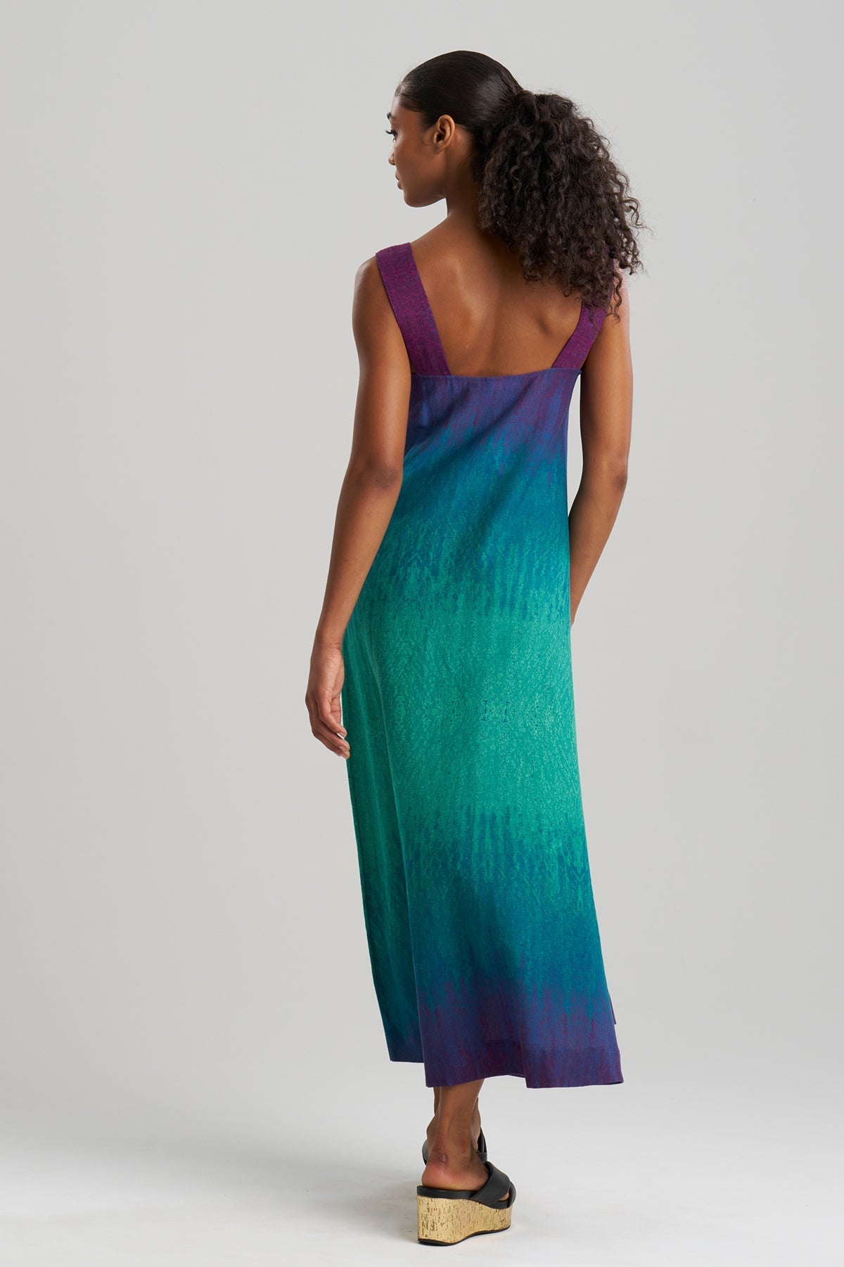Ombre Printed Gauze Maxi Dress