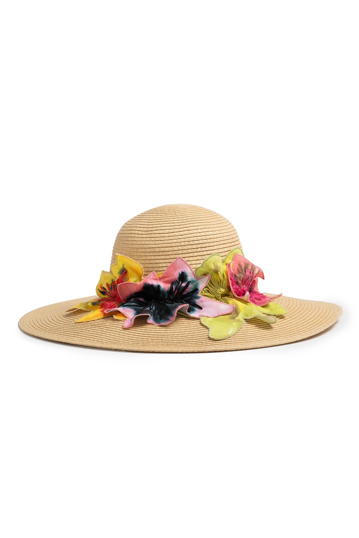 Ophelia Embroidered Cut-Out 3D Applique Straw Hat