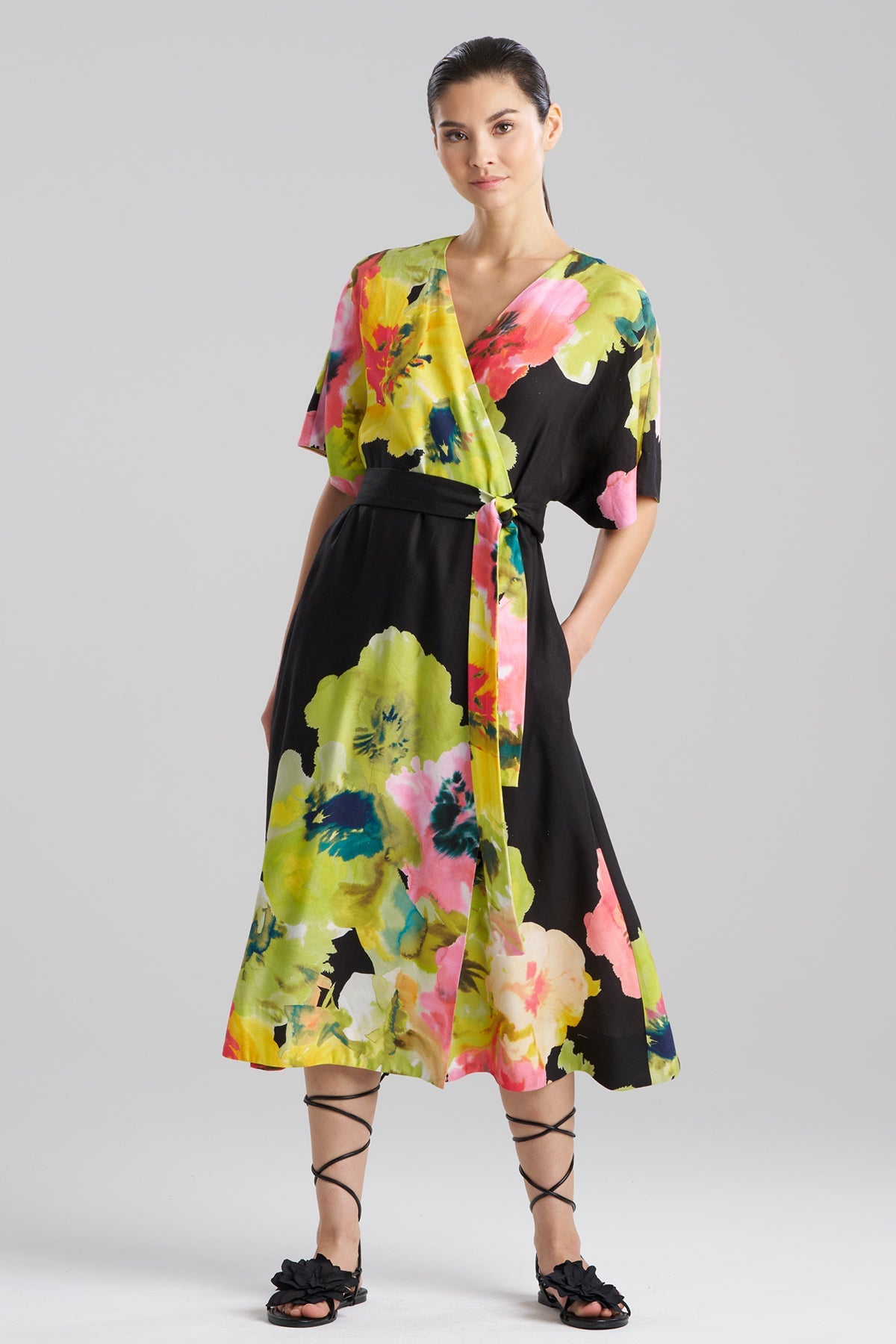 Ophelia Linen Kimono Wrap Dress