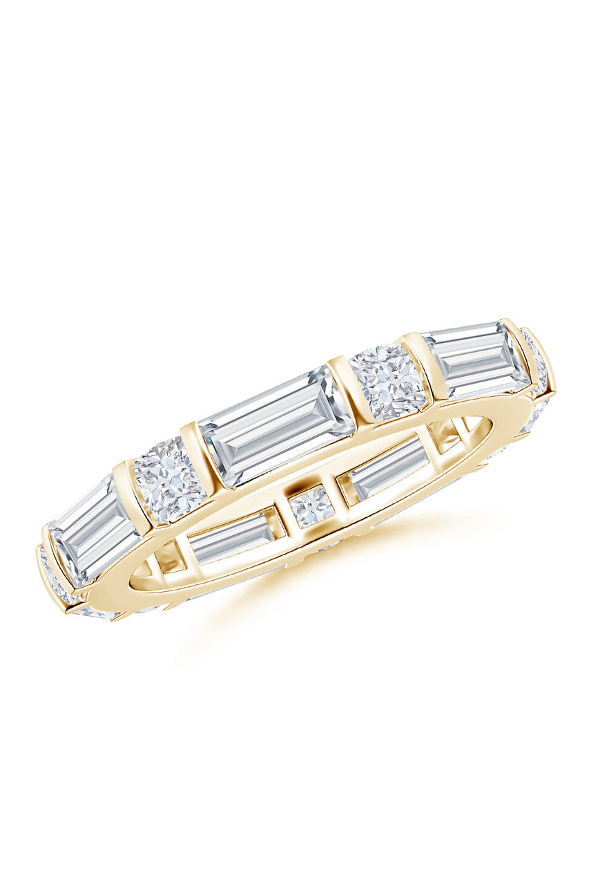 Orient Express Lab-Grown 14K Gold Baguette & Cushion Diamond Eternity Band
