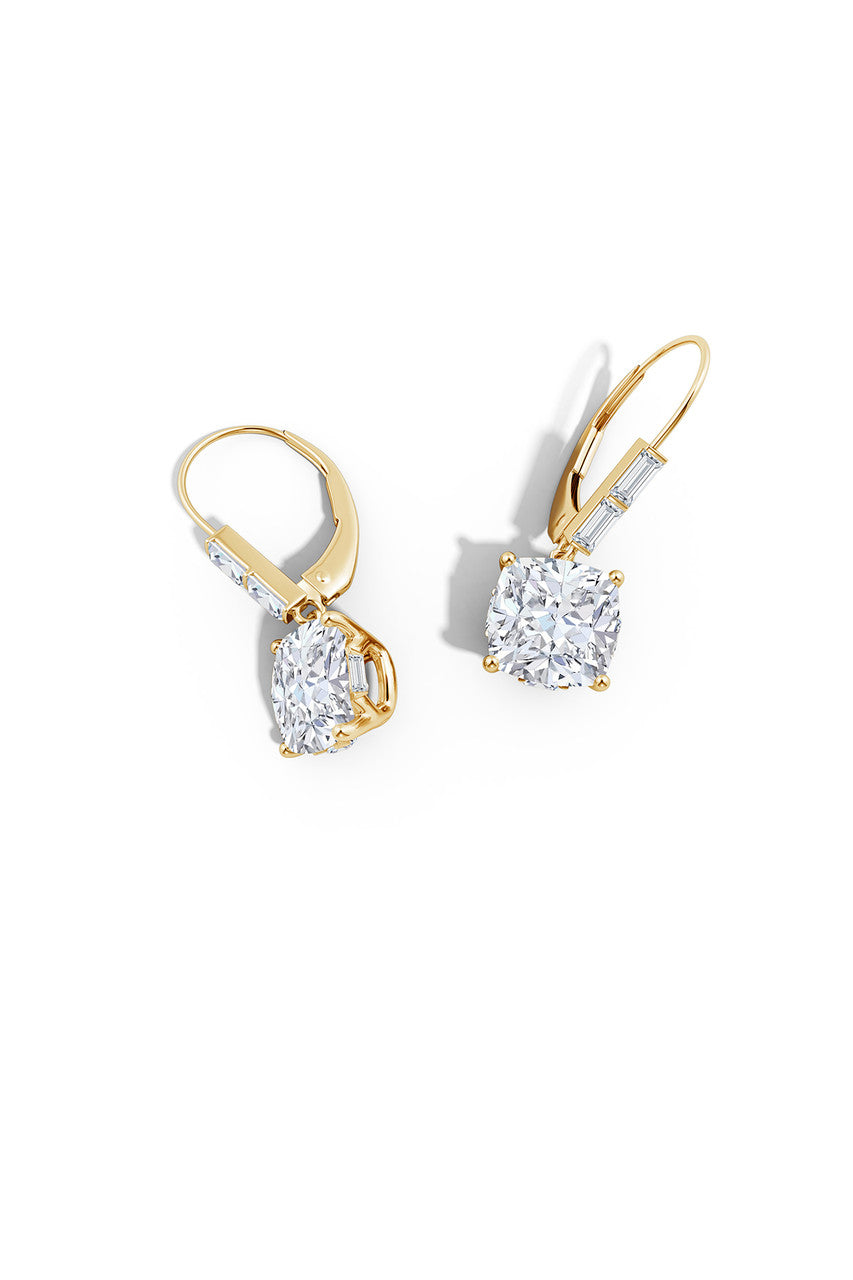 Orient Express Lab-Grown 14K Gold Cushion Diamond Earrings