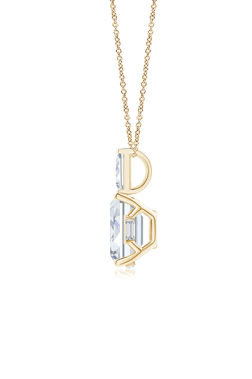 Orient Express Lab-Grown 14K Gold & Emerald Cut Diamond Pendant Necklace