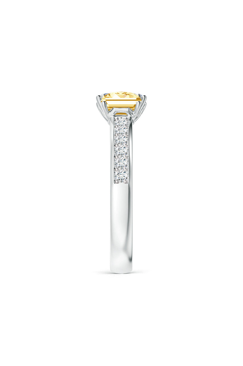 Orient Express Lab-Grown 14K Gold with White & Yellow Diamond Two Stone Ring