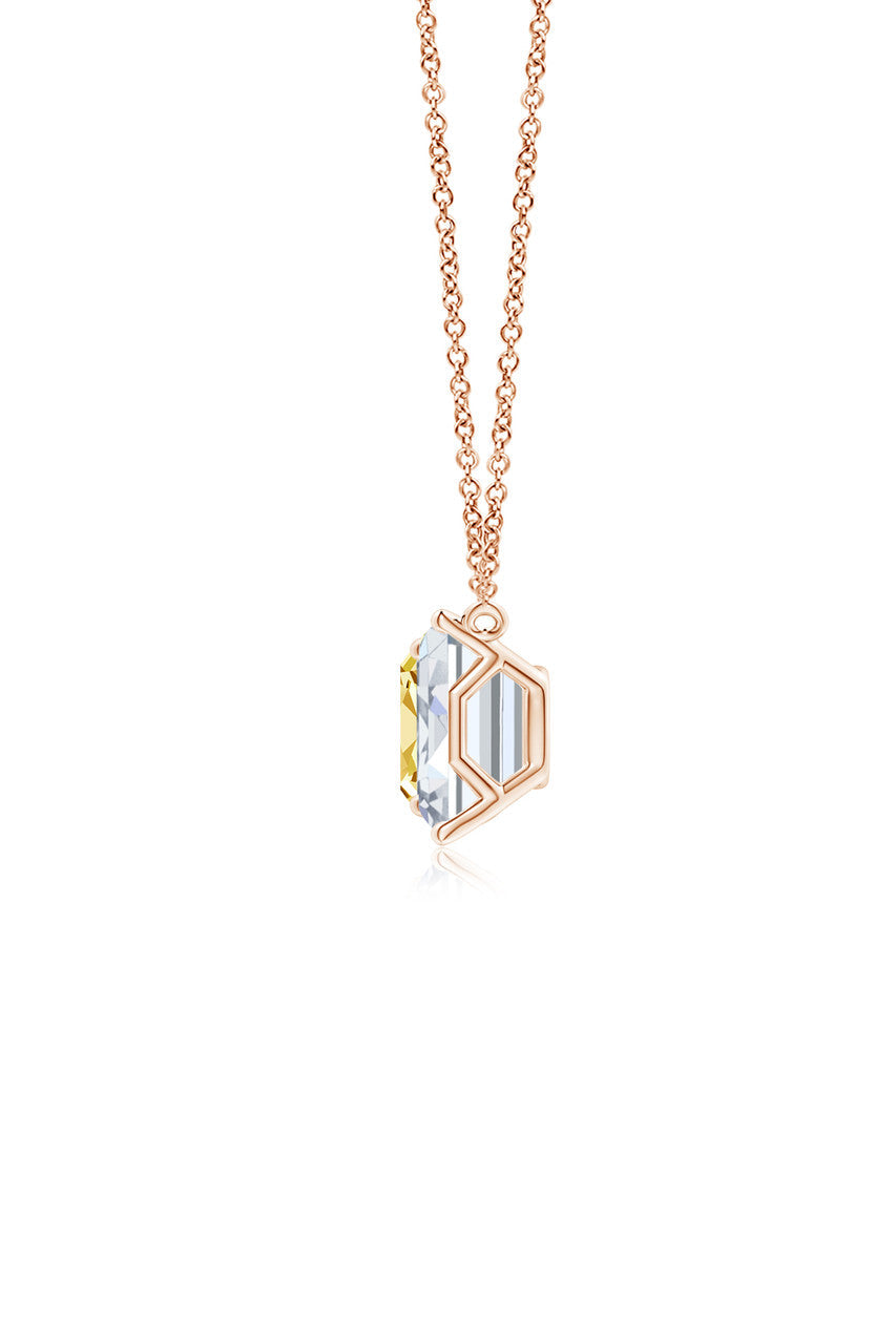 Orient Express Lab-Grown 14K Gold with Yellow & White Diamond Two Stone Pendant Necklace