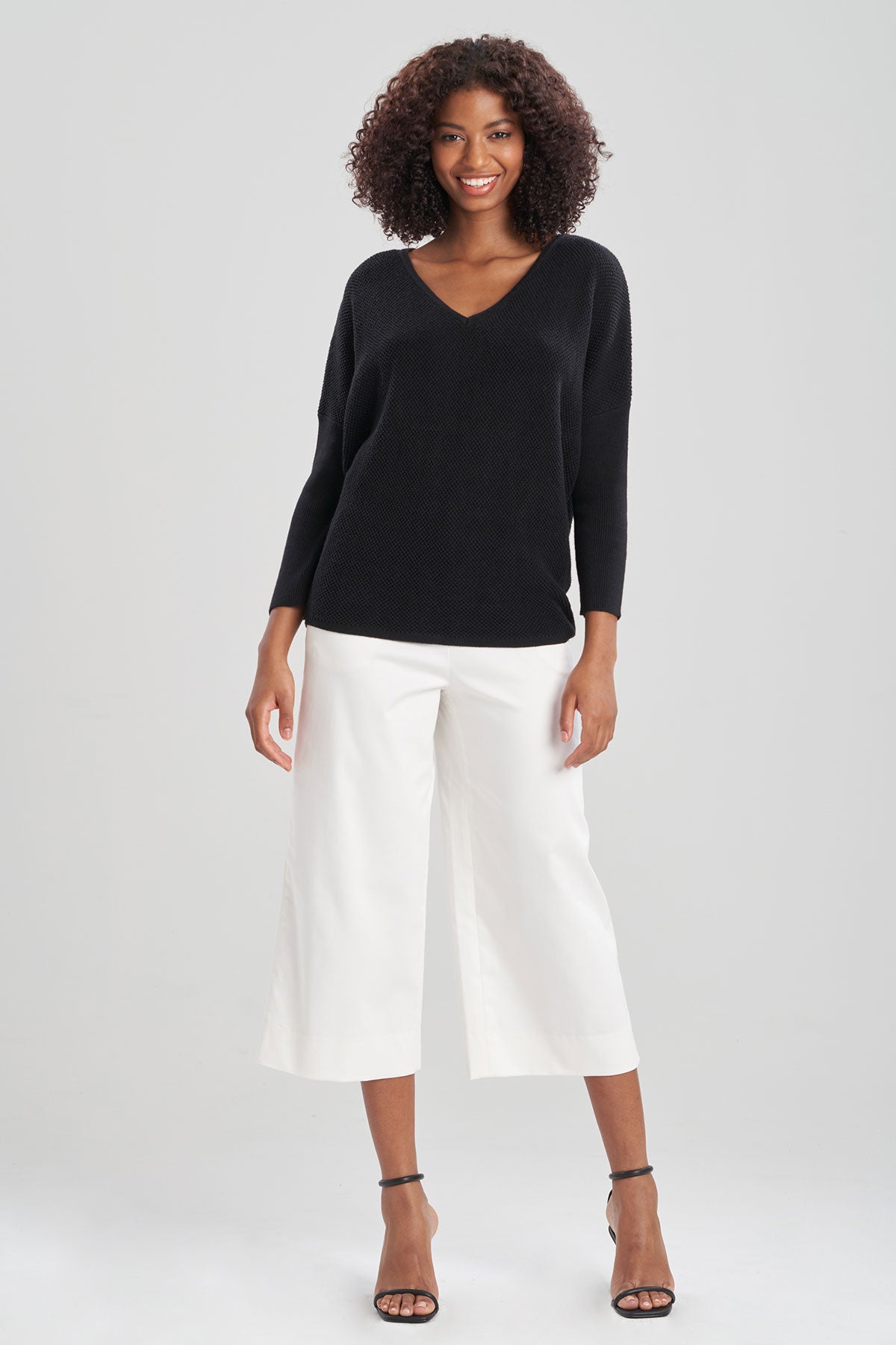 Popcorn Beijing Texture Knit Sweater - Black