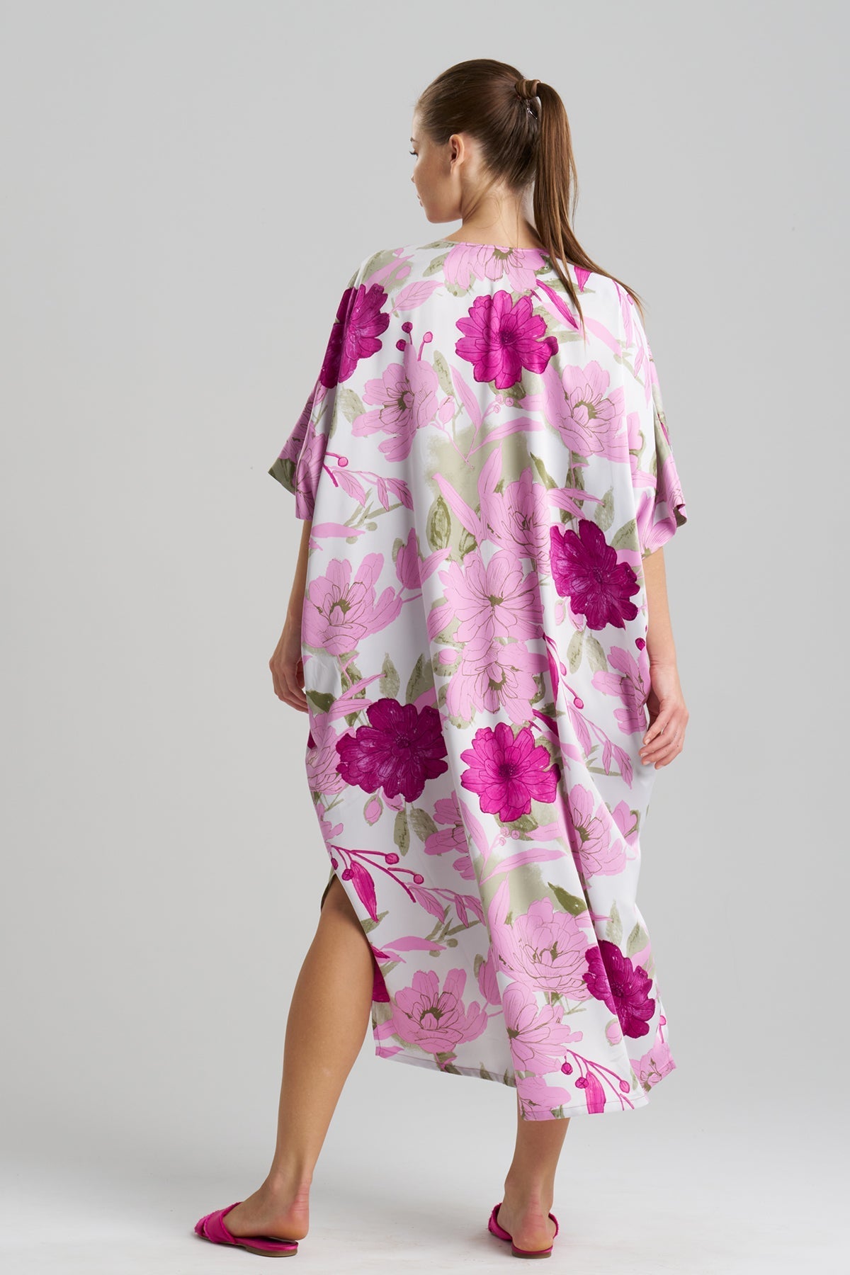 Peony Blossom Zip Caftan