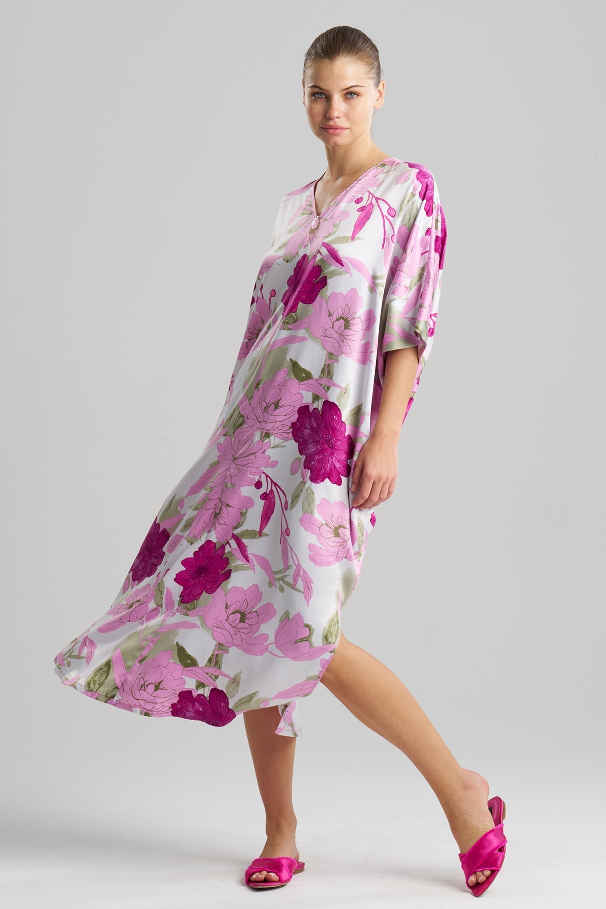 Peony Blossom Zip Caftan