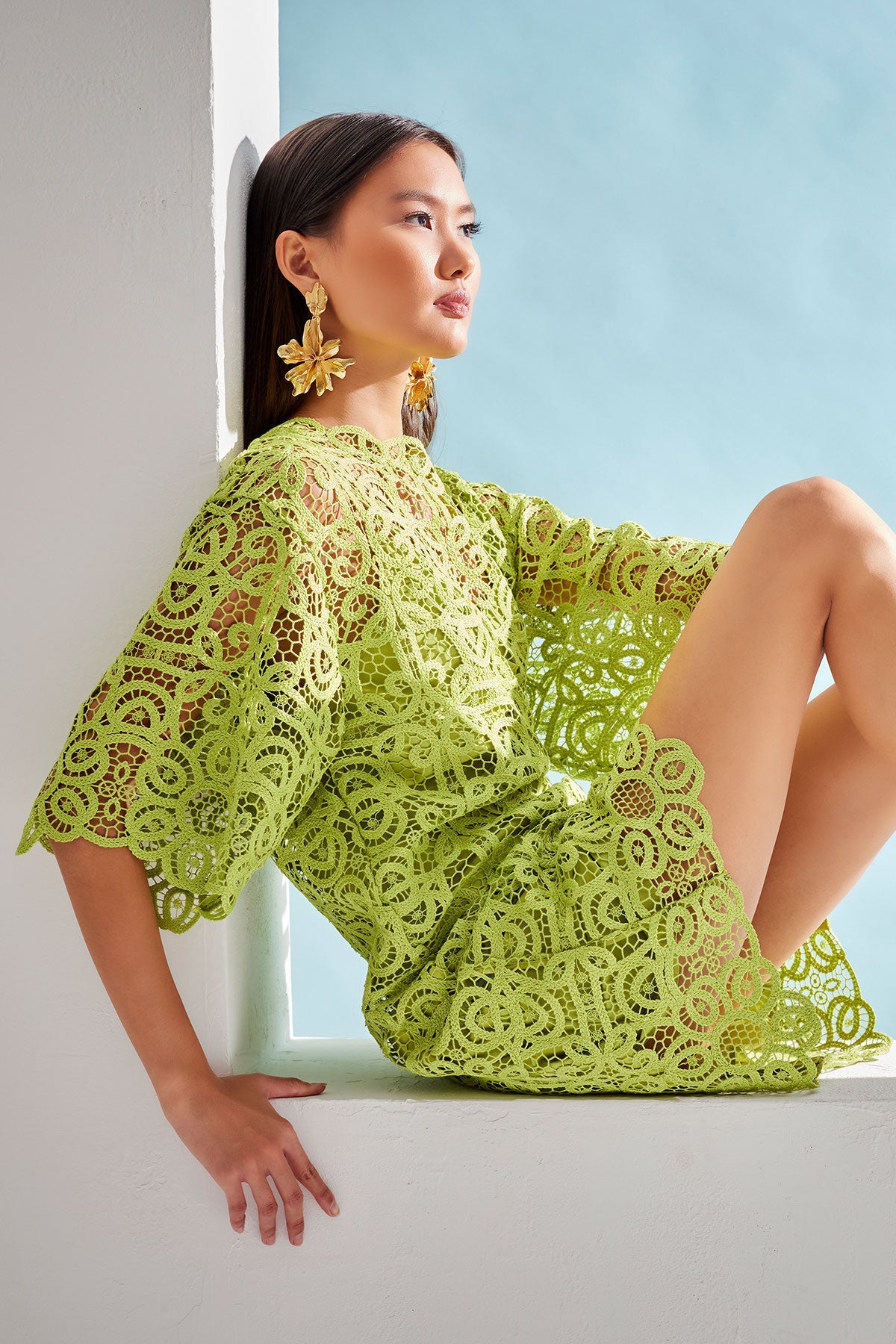 Raffia Lace T-Shirt Dress