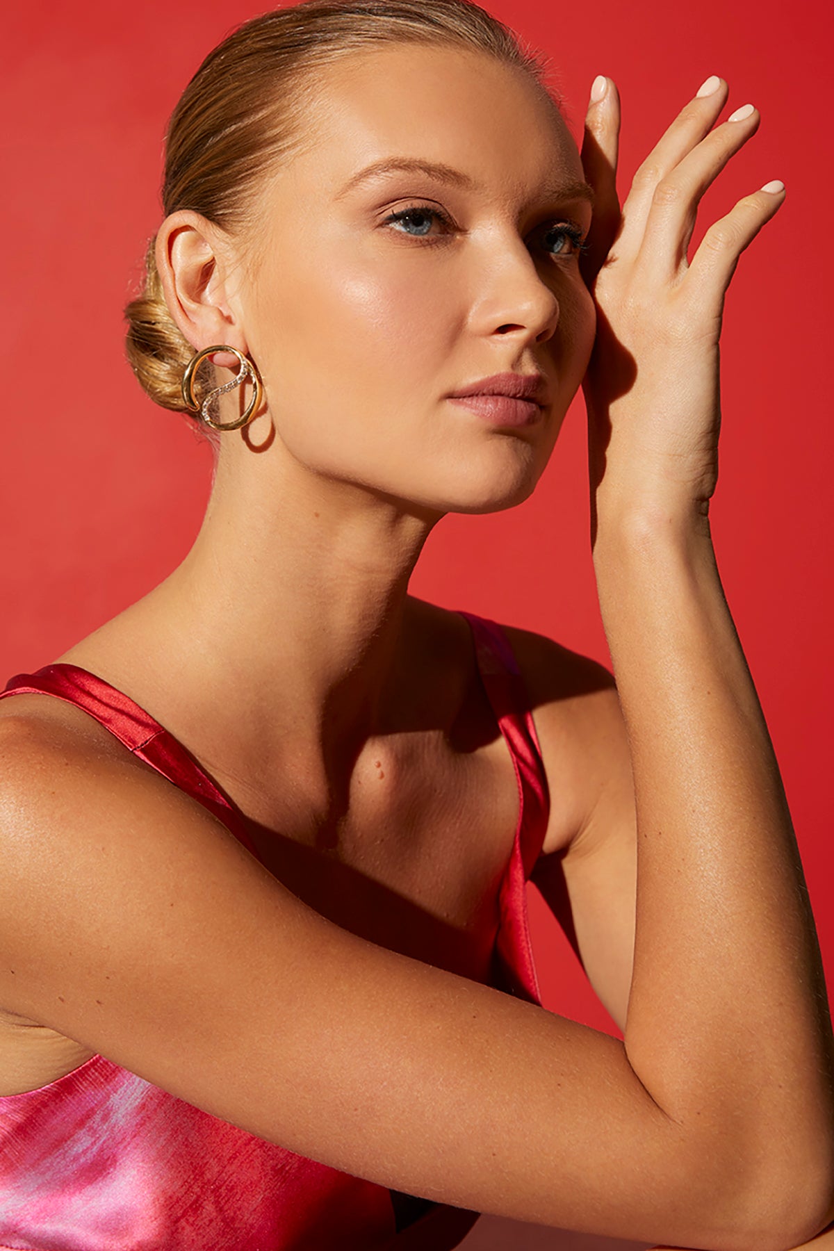 Shangri-La Yin-Yang 14K Gold and Diamond Large Button Stud Earrings