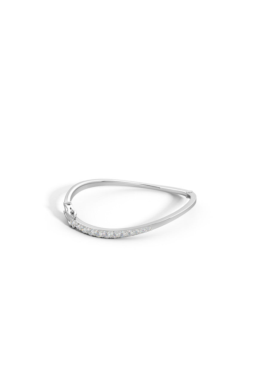 Shangri-La Brushstroke 14K Gold and Diamond Half Bracelet