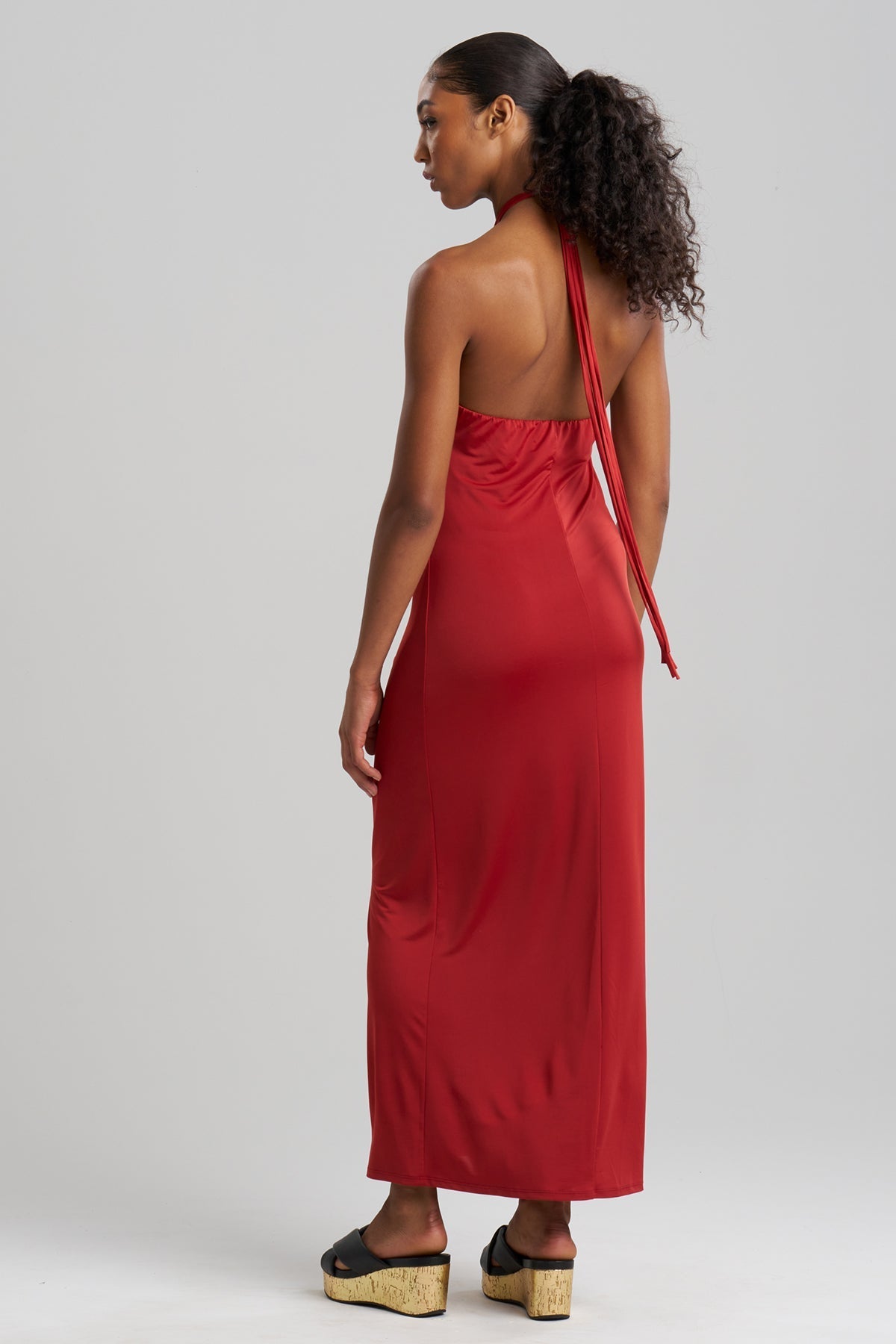 Solid Jersey Halter Dress