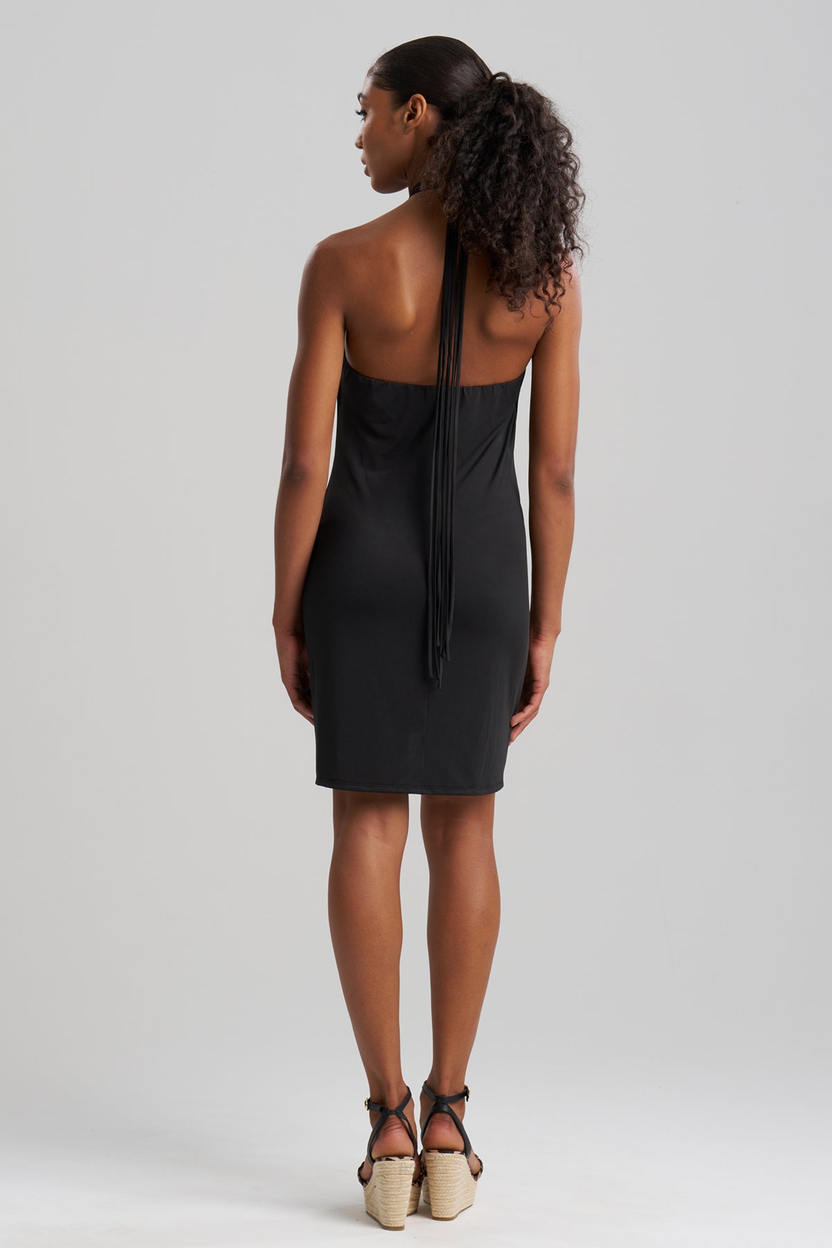 Solid Jersey Mini Halter Dress