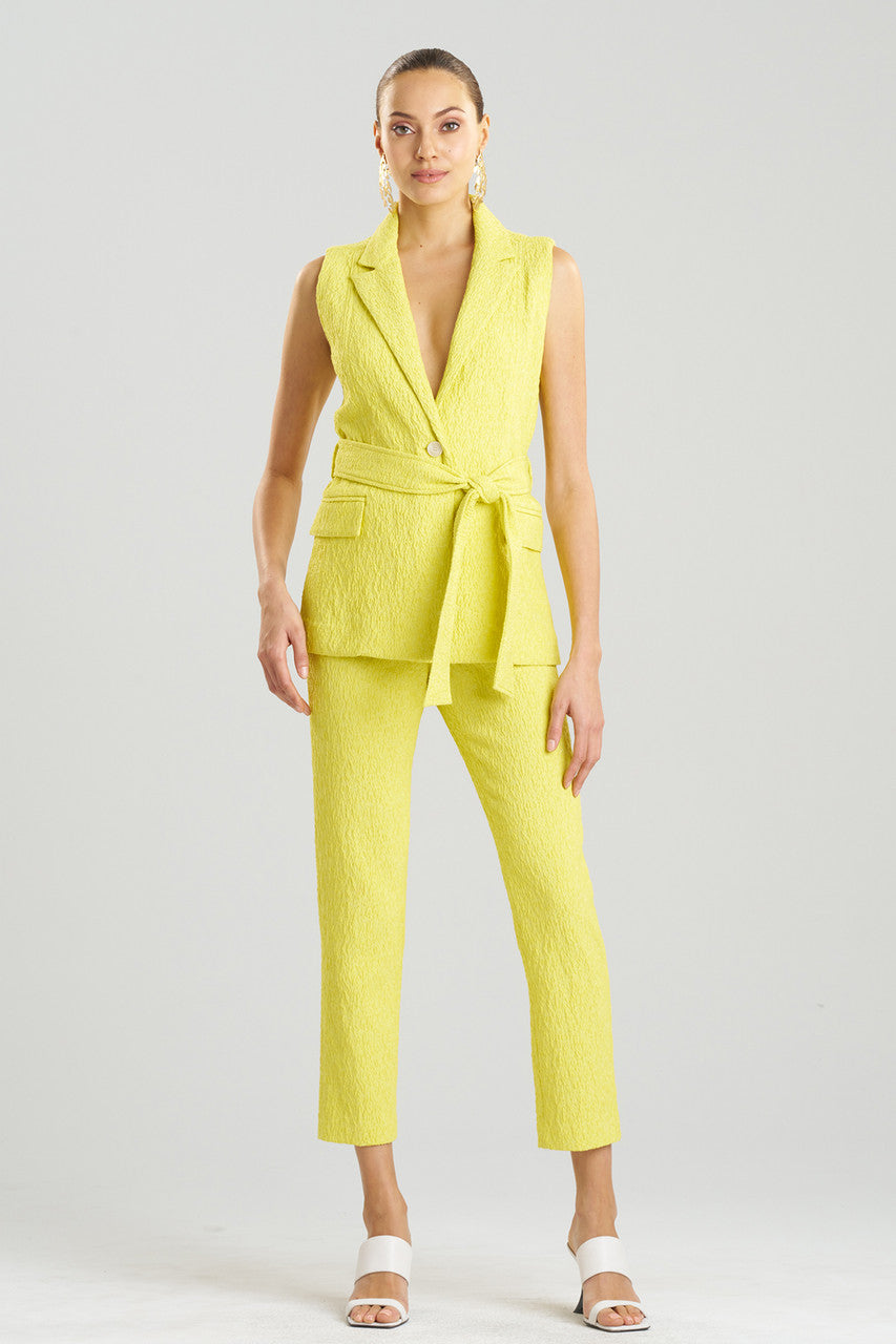 Stretch Texture Jacquard Sleeveless Jacket
