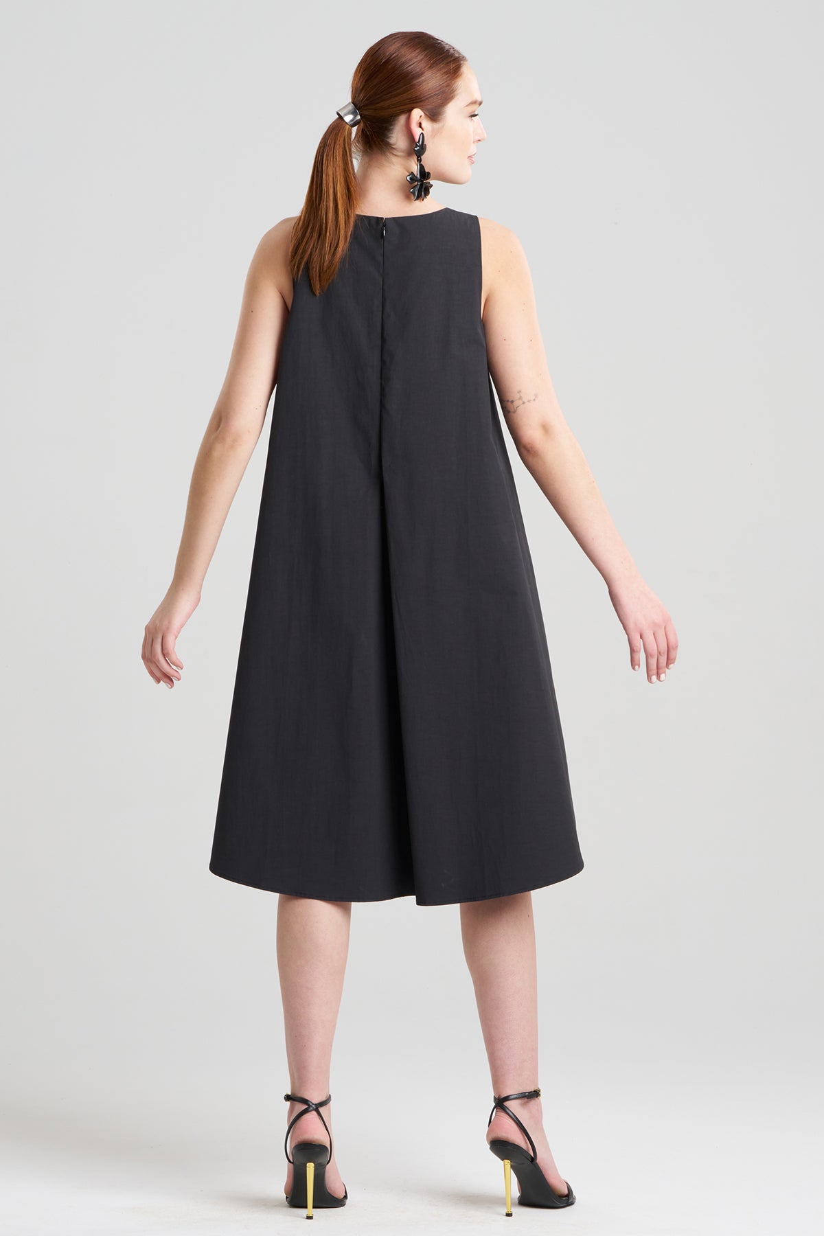 Tech Cotton Taffeta Asymmetric Dress