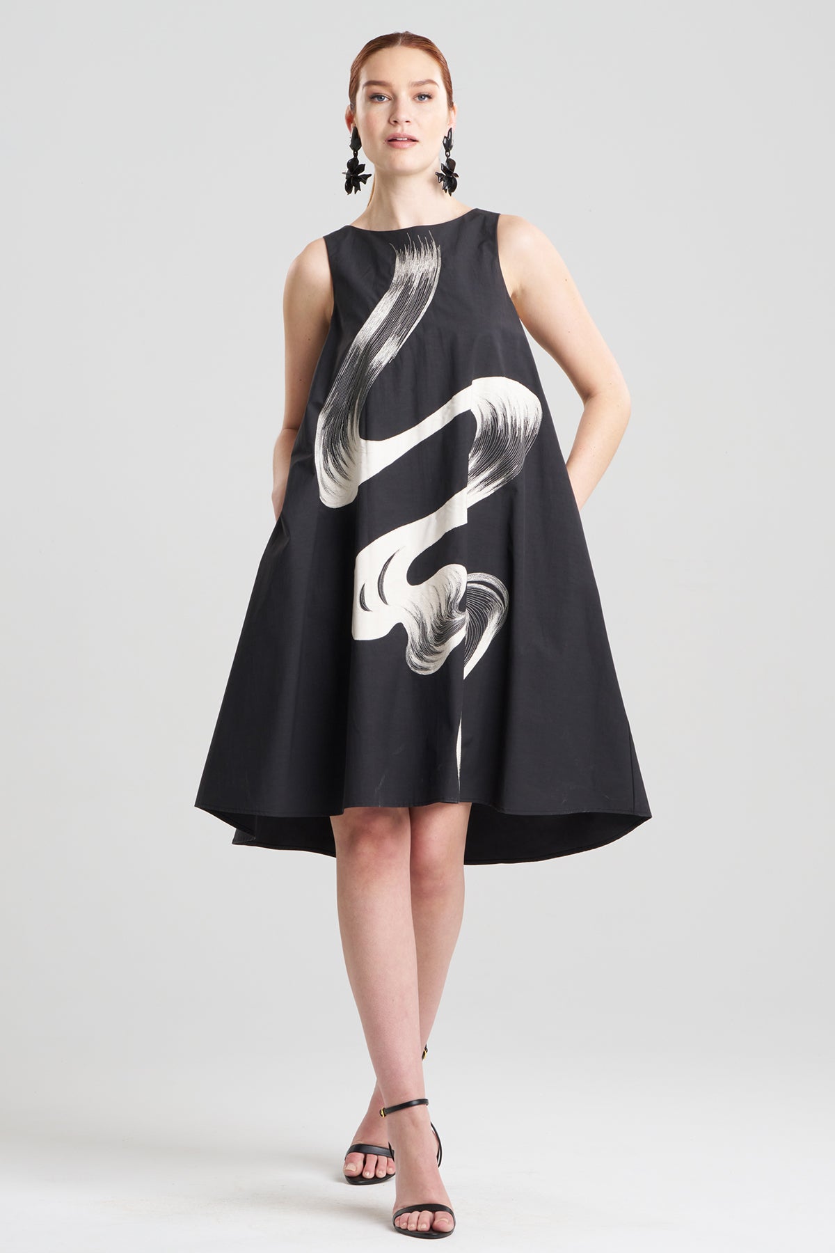 Tech Cotton Taffeta Asymmetric Dress