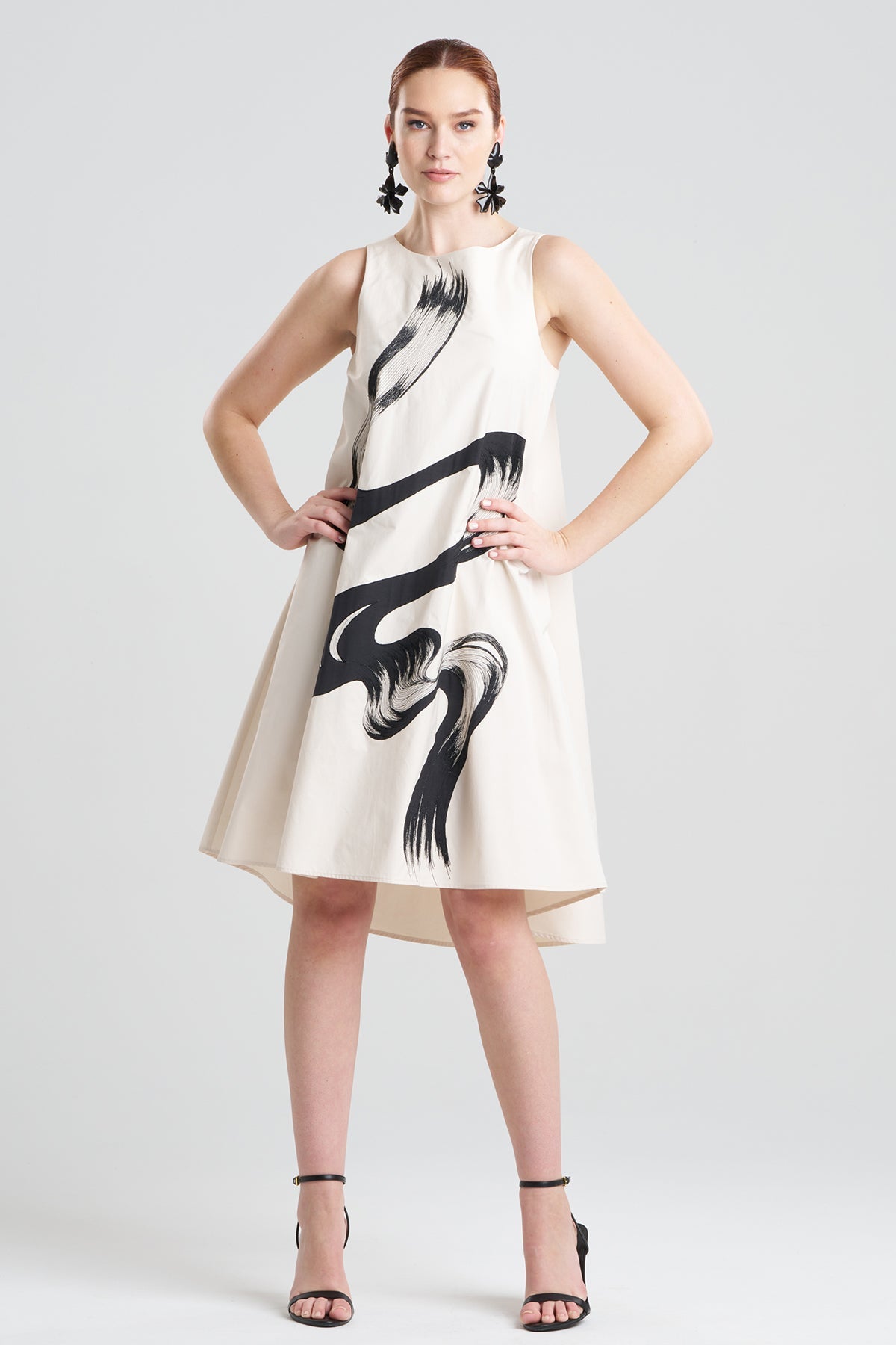 Tech Cotton Taffeta Asymmetric Dress