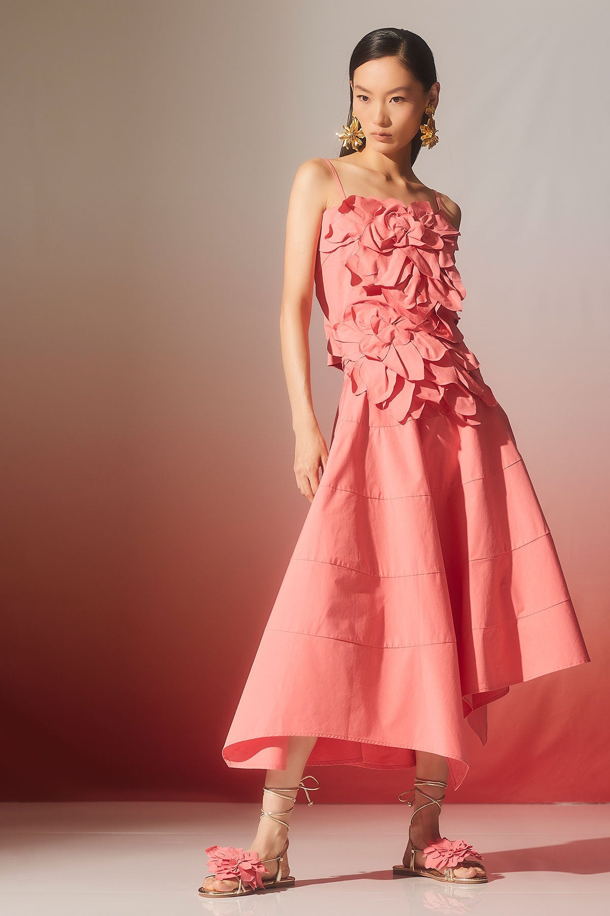 Tech Cotton Taffeta Embroidered Cami