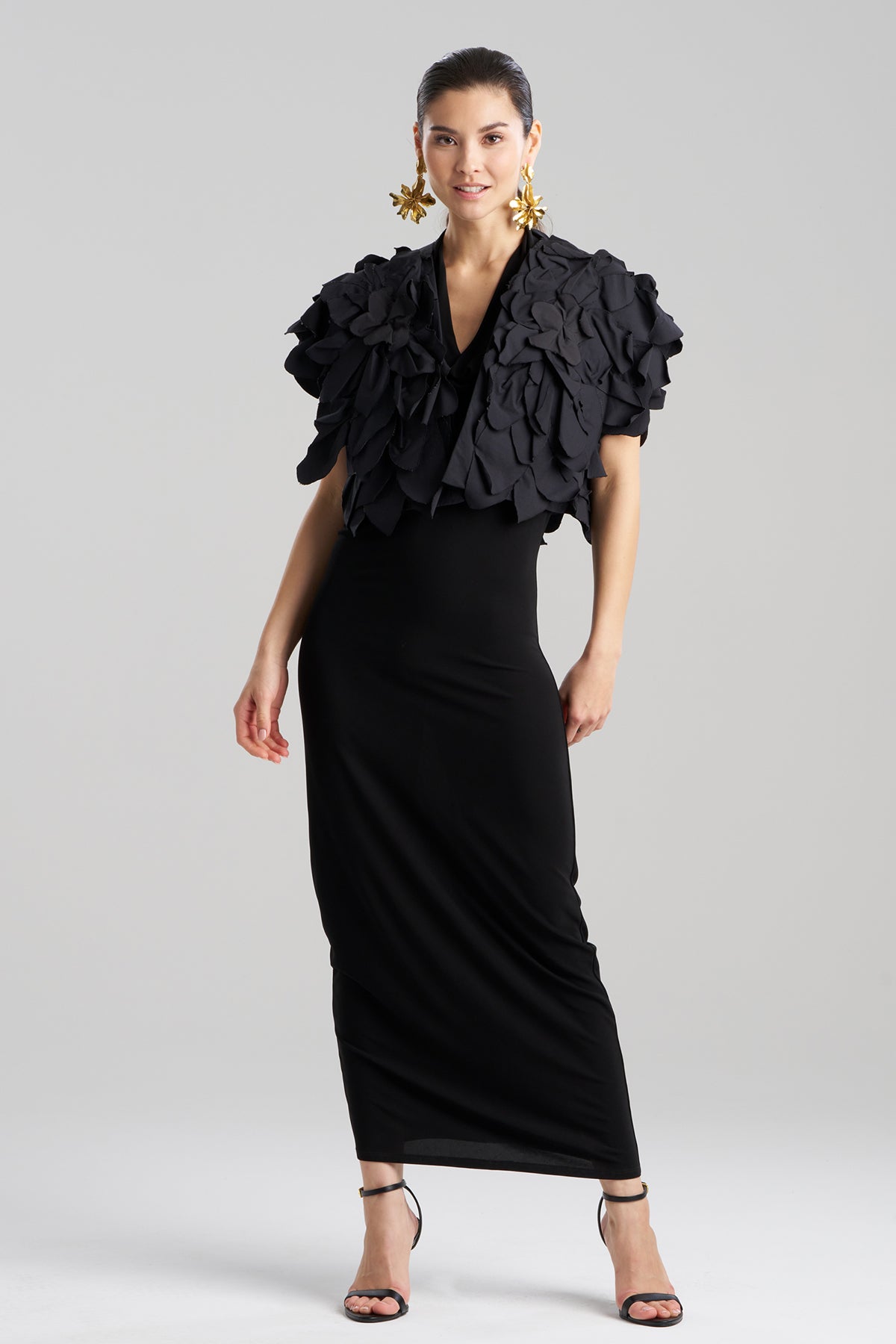 Tech Cotton Taffeta Embroidered Floral Bolero