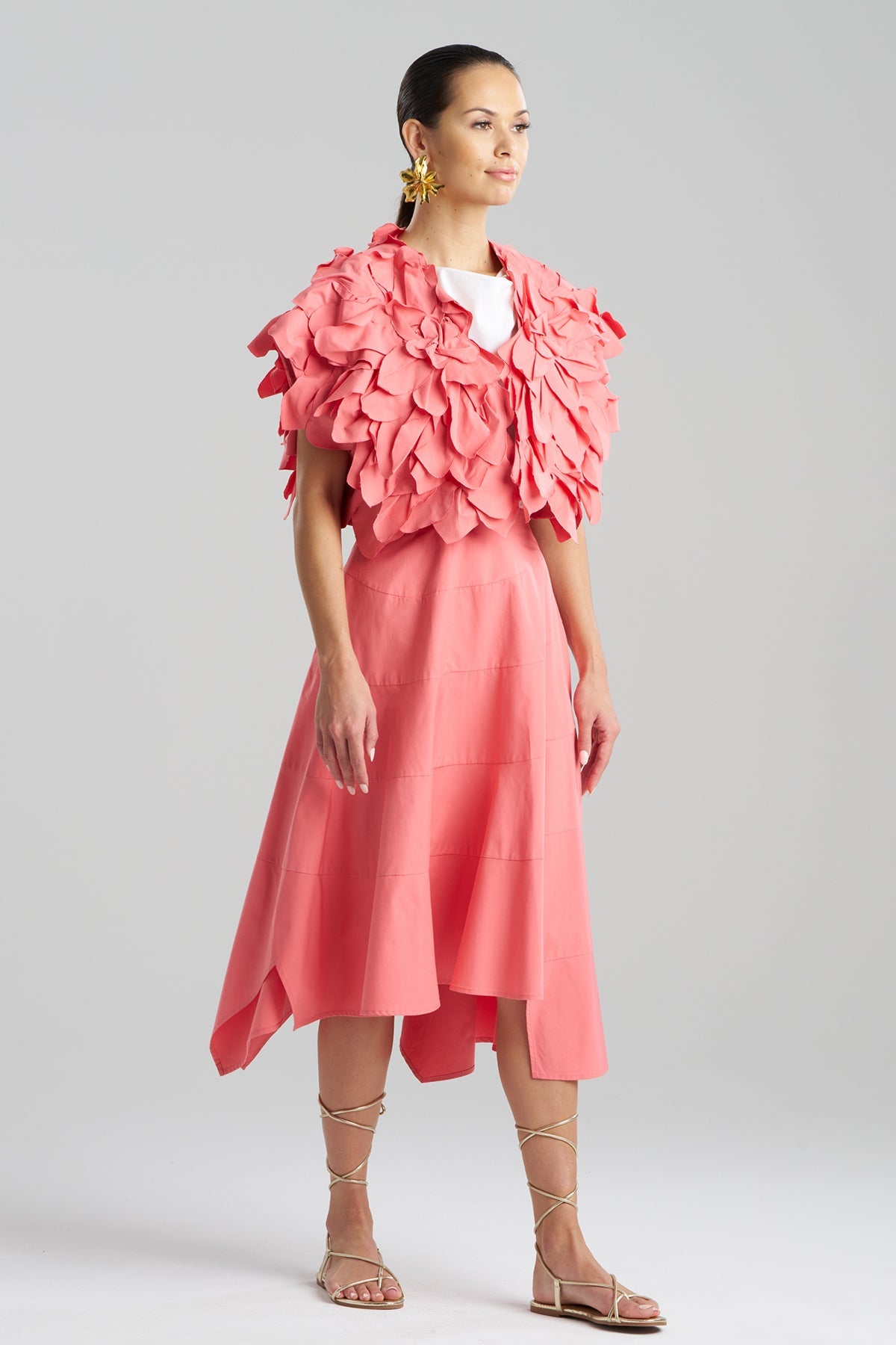 Tech Cotton Taffeta Embroidered Floral Bolero