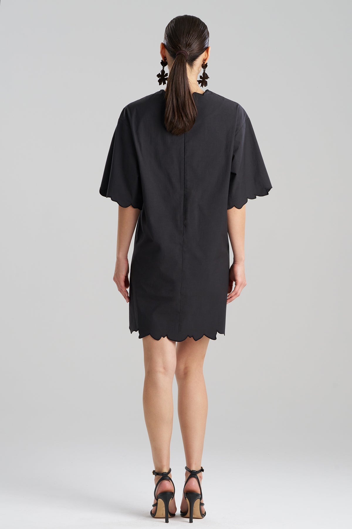 Tech Cotton Taffeta Embroidered T-Shirt Dress