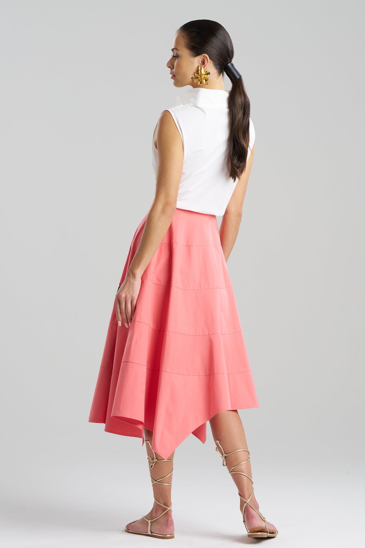Tech Cotton Taffeta Origami Spiral Skirt