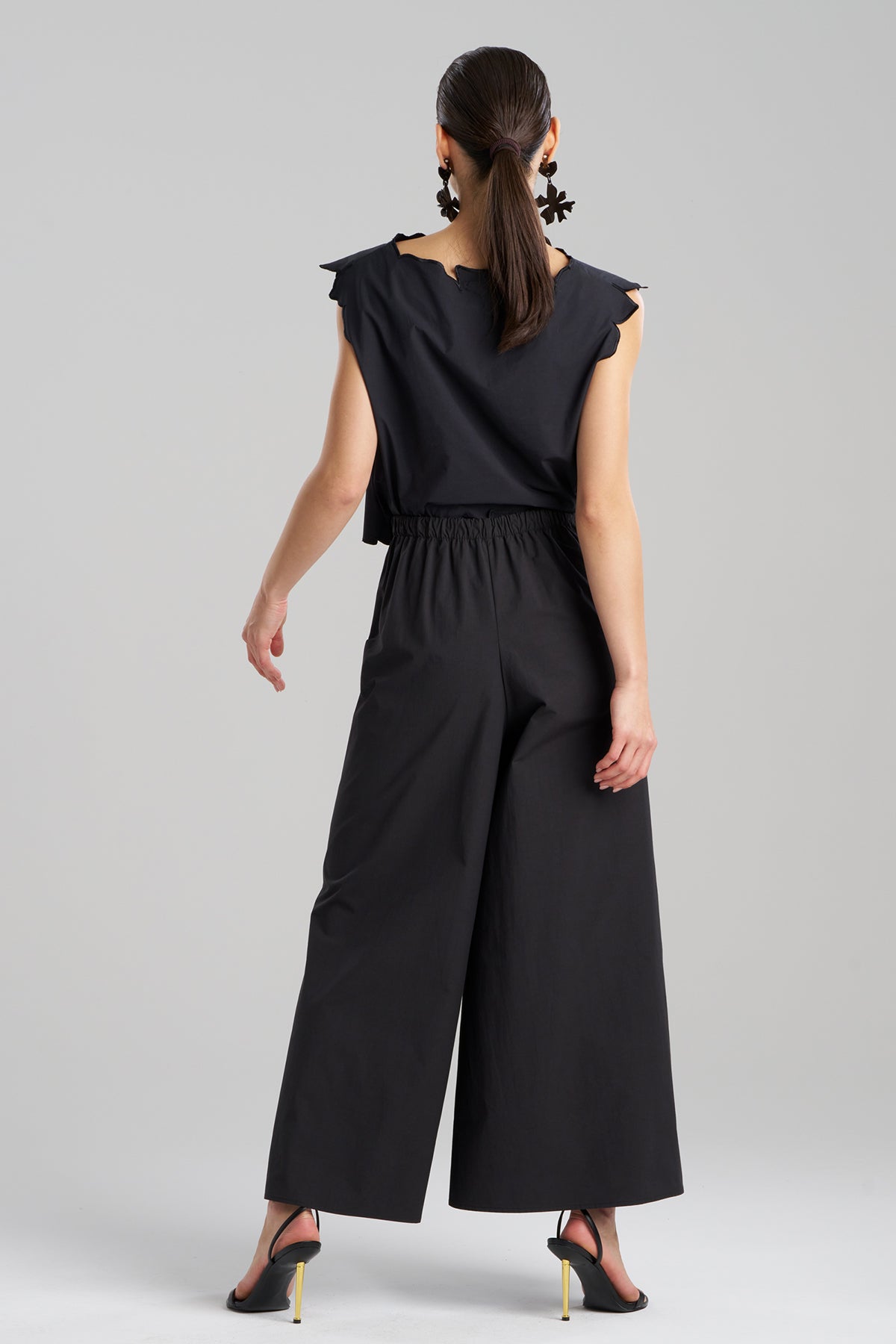 Tech Cotton Taffeta Palazzo Pants