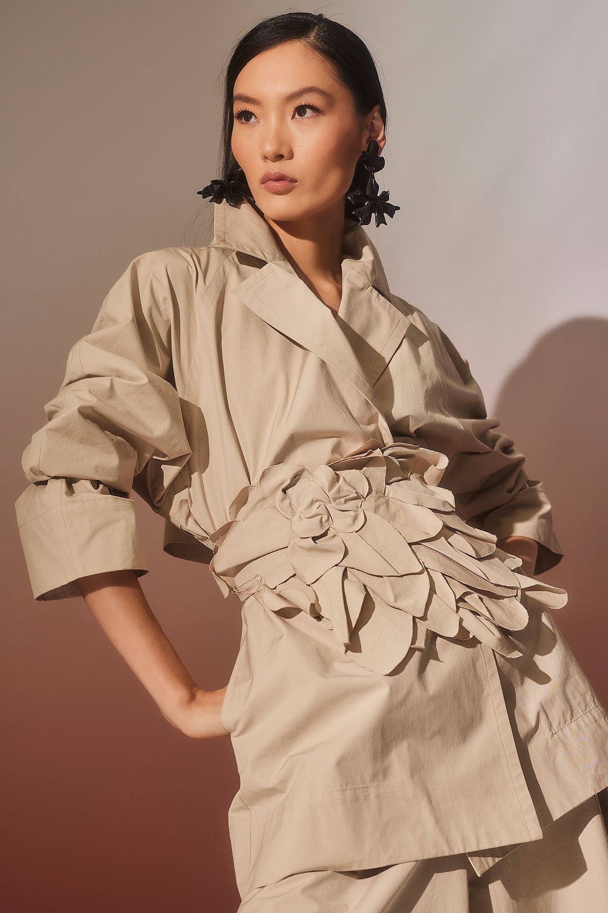 Tech Cotton Taffeta Trench Coat