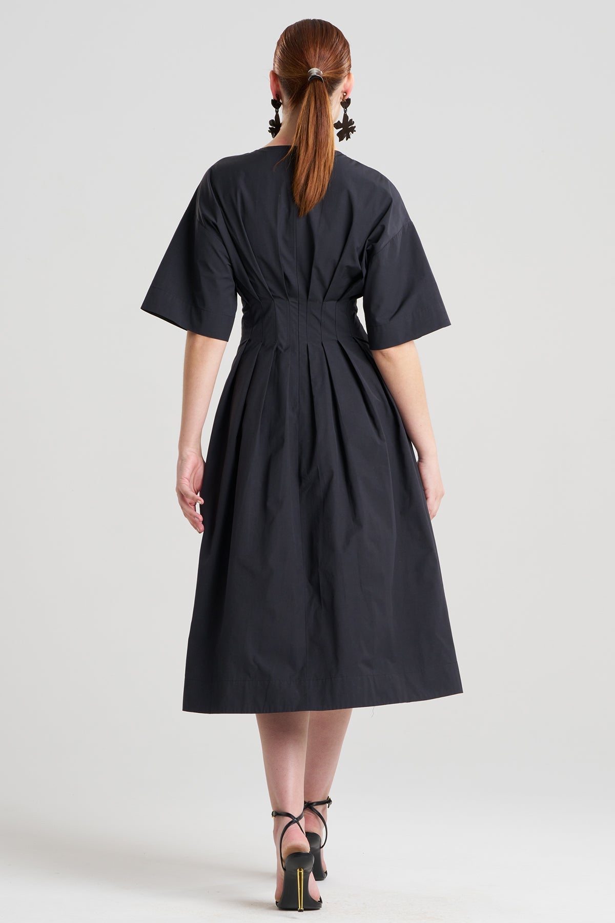 Tech Cotton Taffeta V-Neck Dress