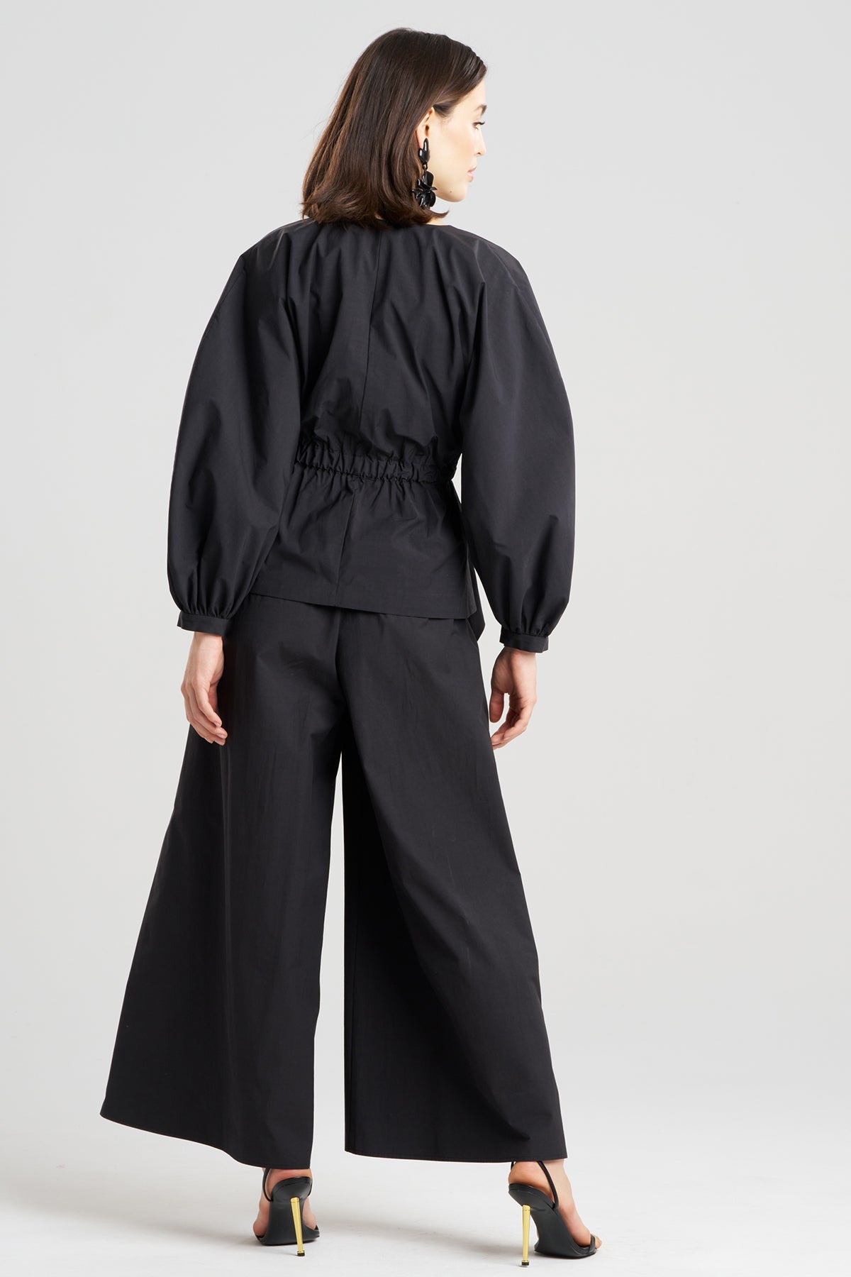 Tech Cotton Taffeta Voluminous Sleeve Jacket