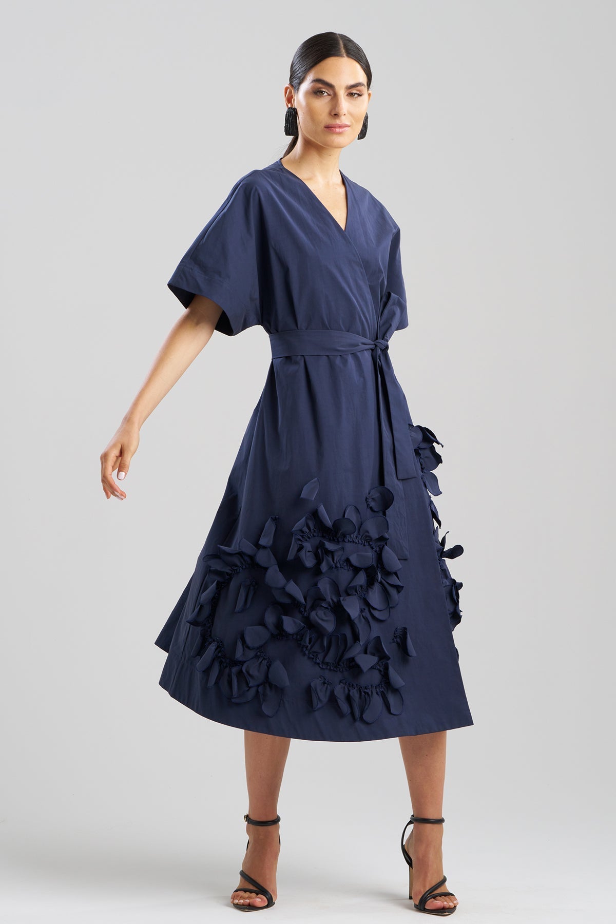 Tech Taffeta Embroidered Kimono Dress