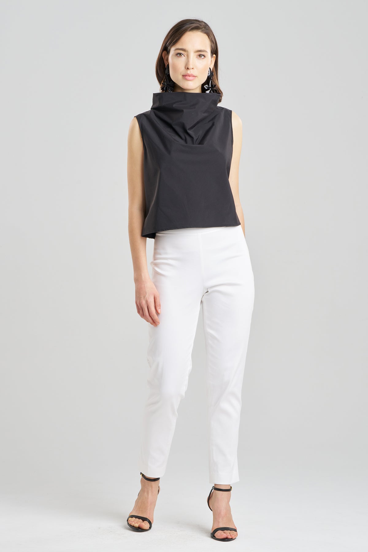 Techno Poplin Cowl Top