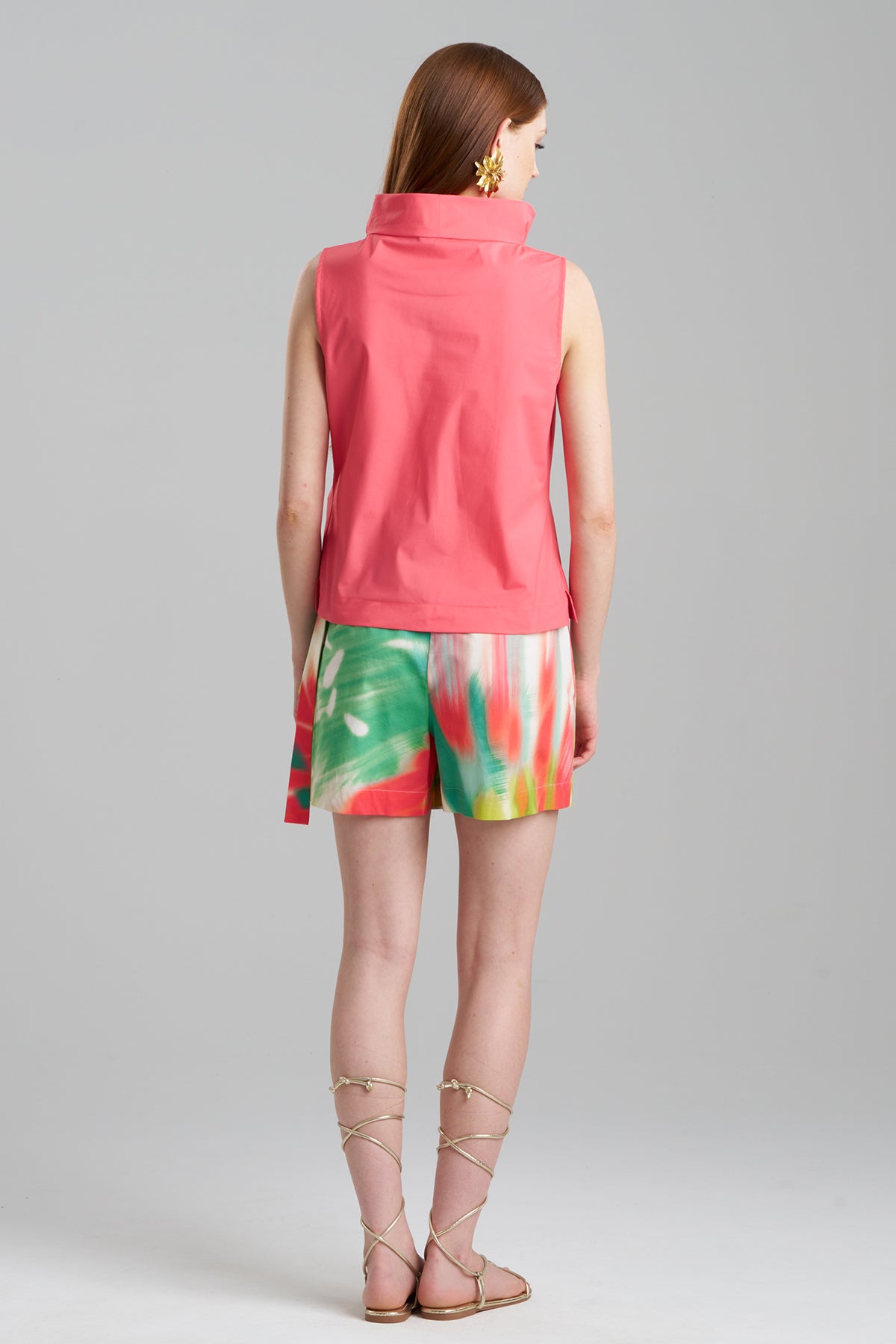 Techno Poplin Cowl Top