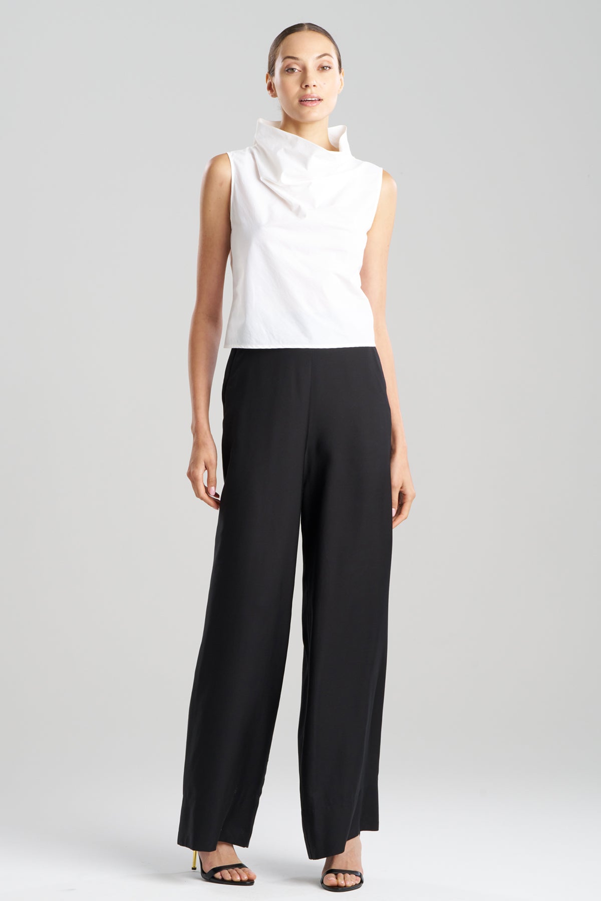 Techno Poplin Cowl Top