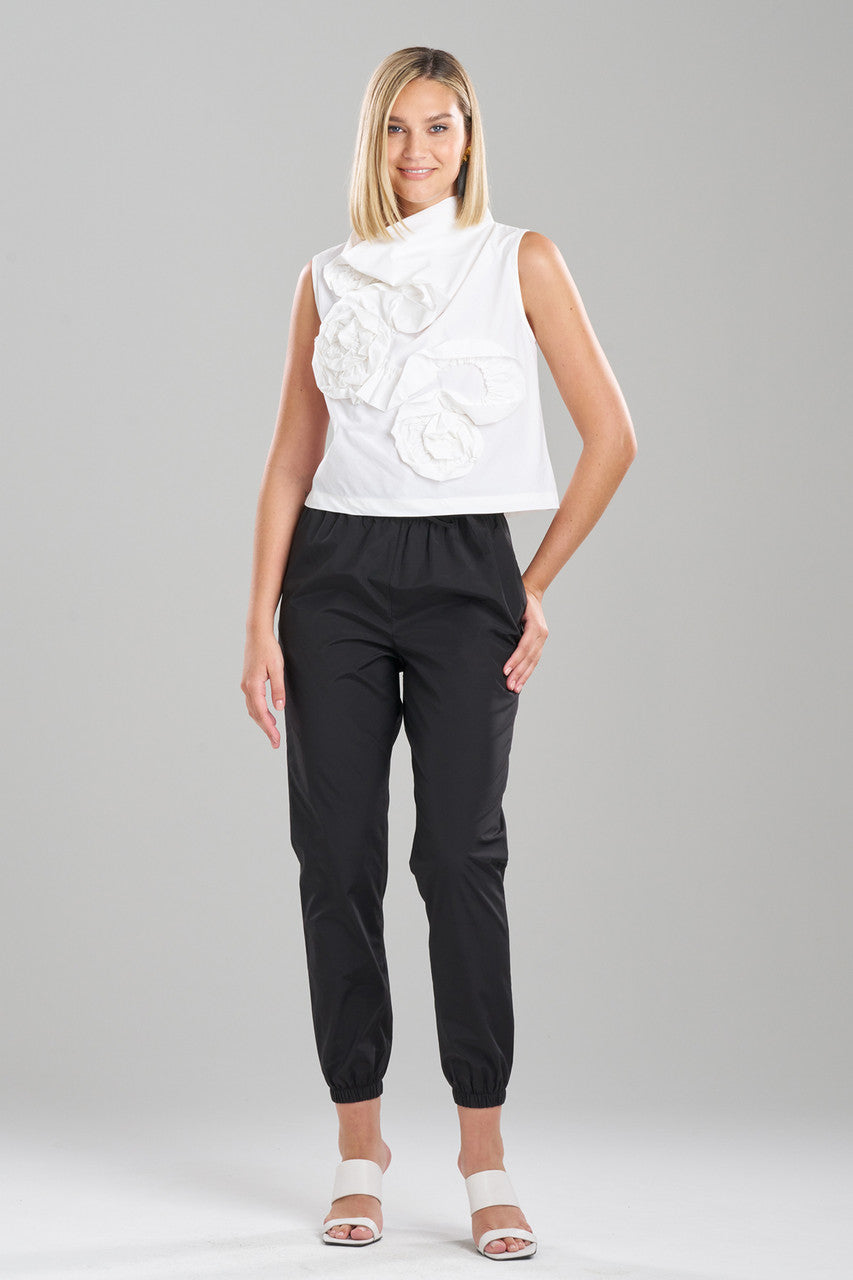 Techno Poplin Embroidered Funnel Top