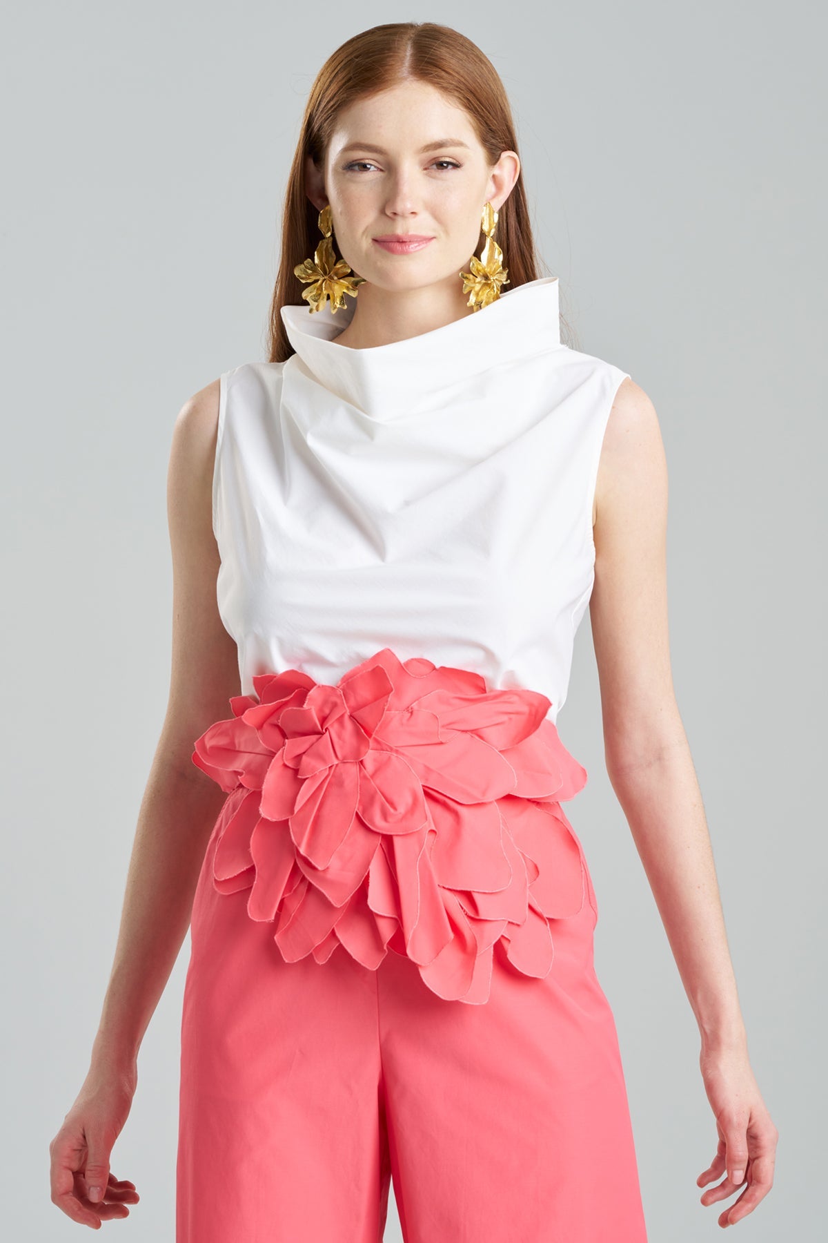 Techno Poplin Embroidered Obi Belt