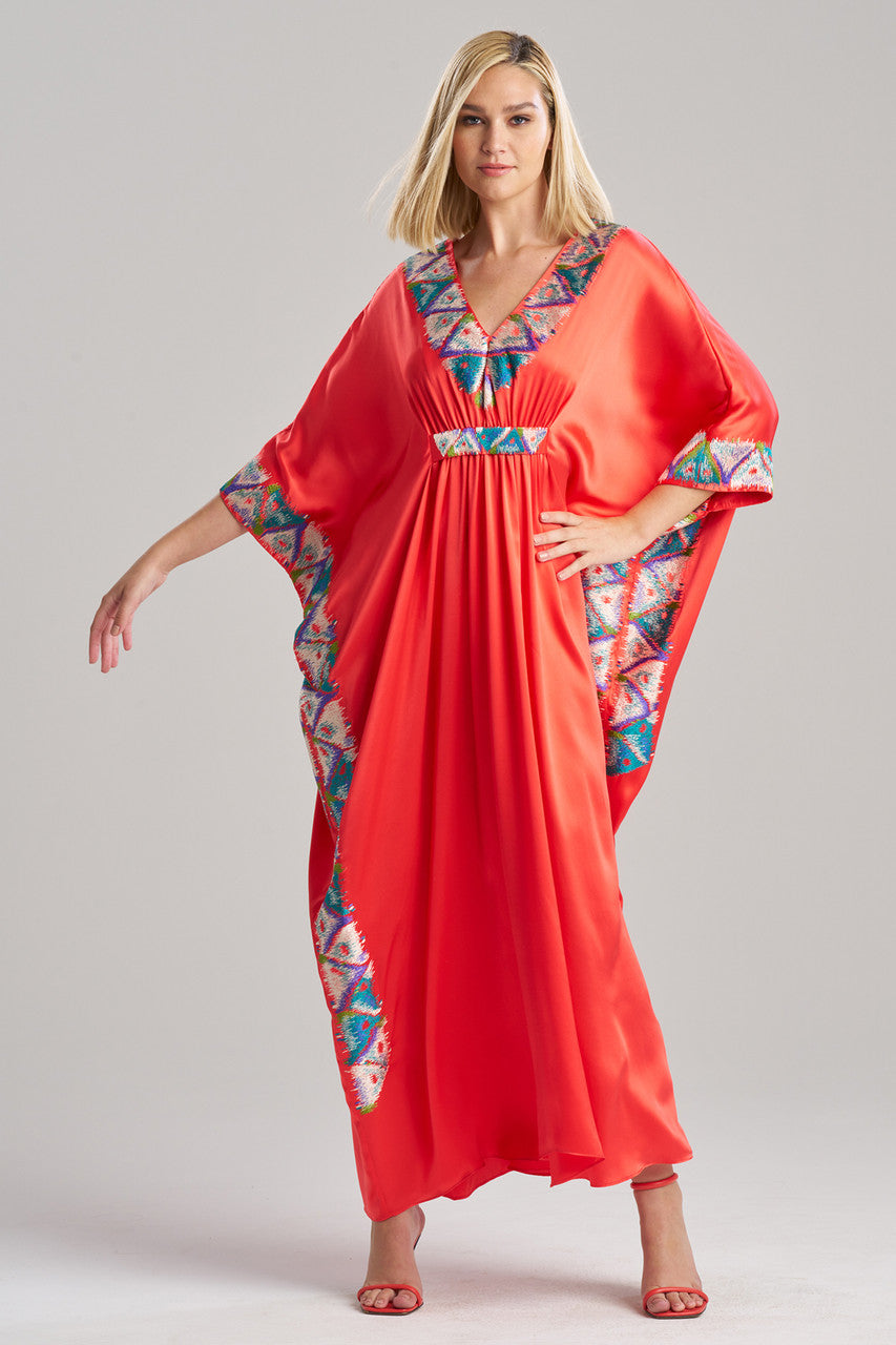 Couture Toulouse Embroidered Kimono Silk Caftan