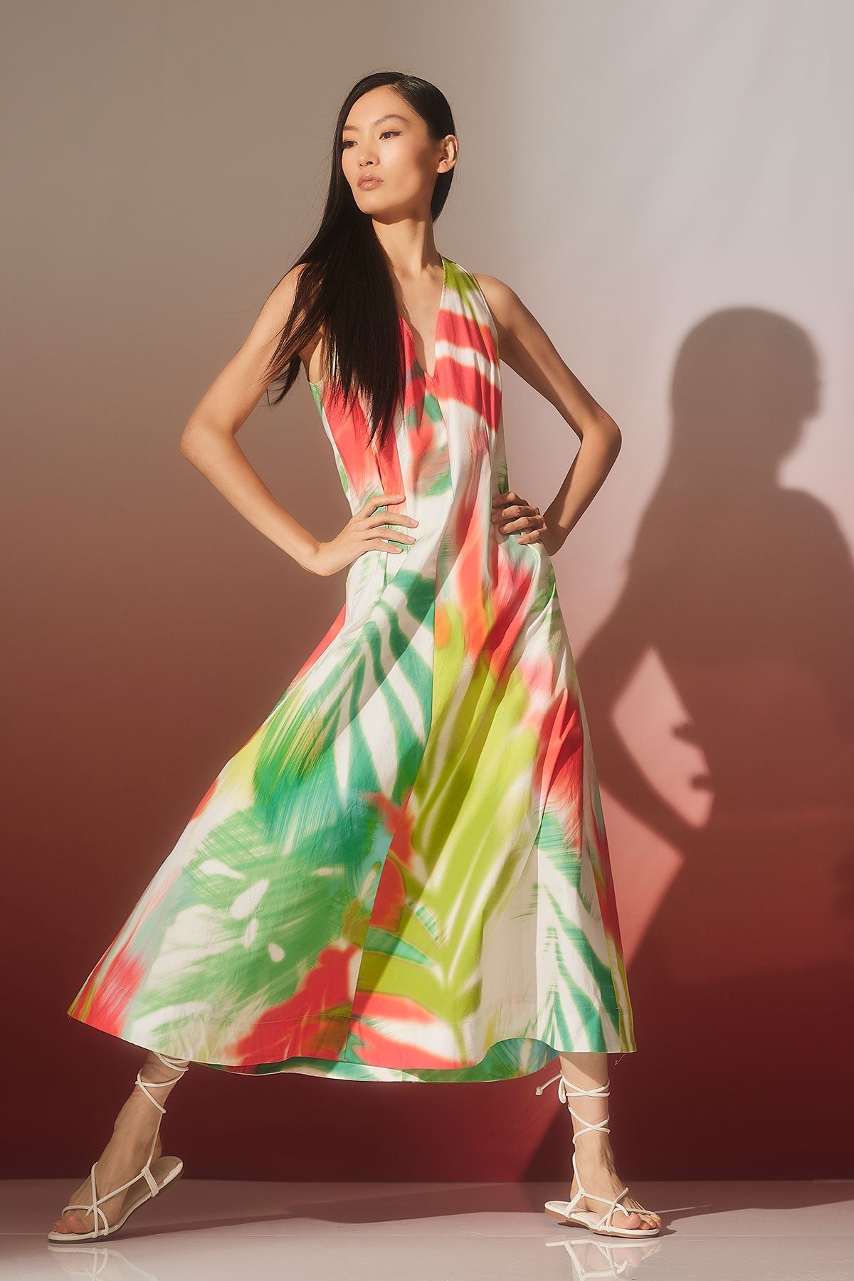 Usami Cotton V-Neck Maxi Dress