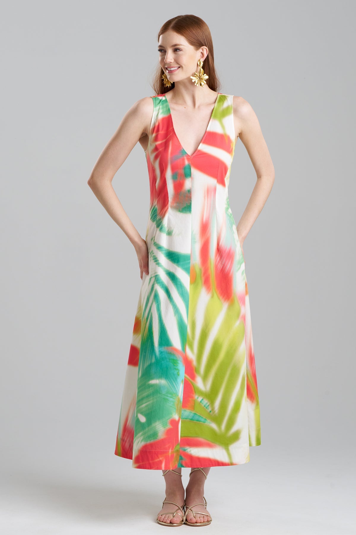 Usami Cotton V-Neck Maxi Dress